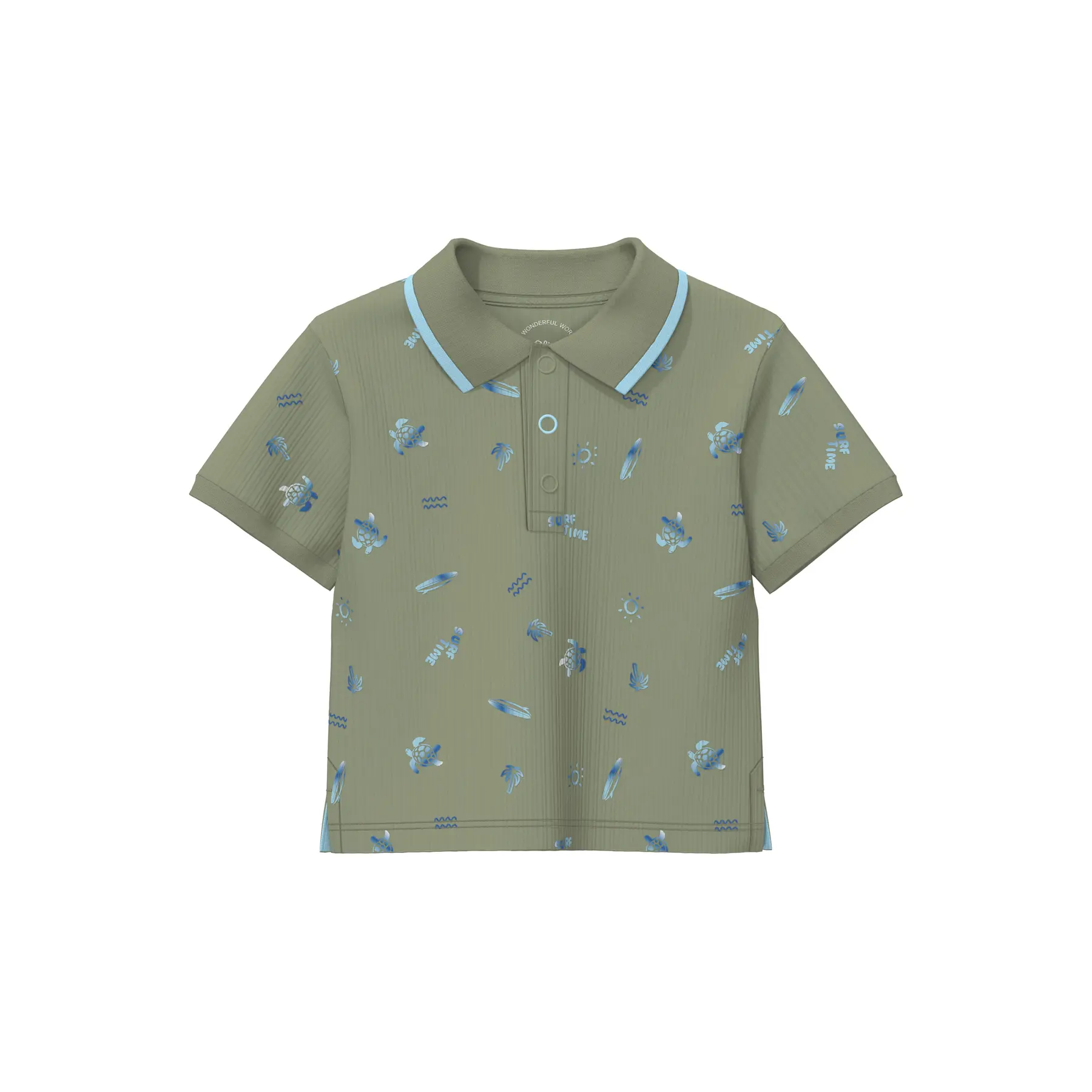 Rippstrick-Polo mit Allover-Print für Babys s.Oliver