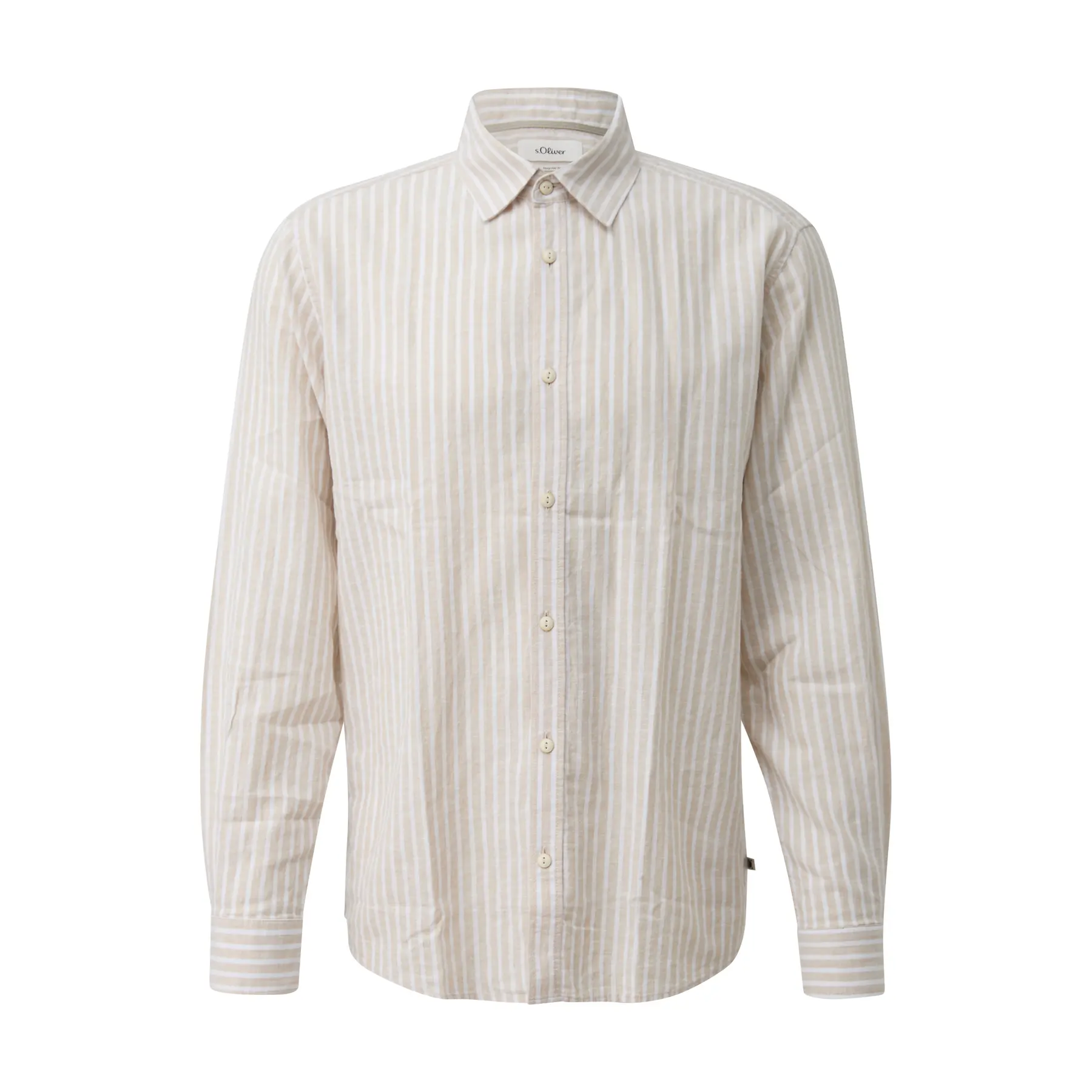 Camicia a maniche lunghe a righe in misto lino s.Oliver