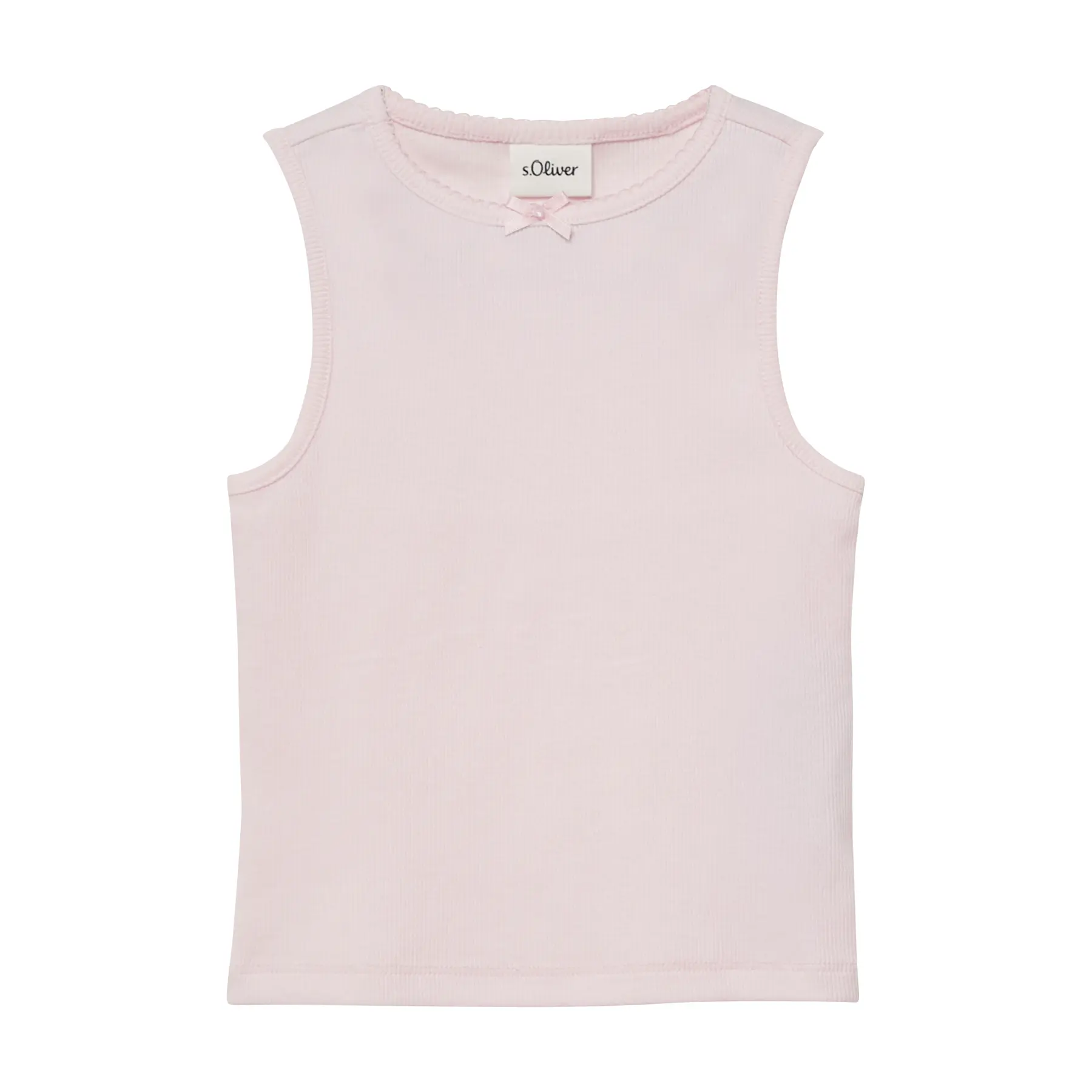 T-shirt sans manches Slim Fit avec nœud et passepoil fille s.Oliver