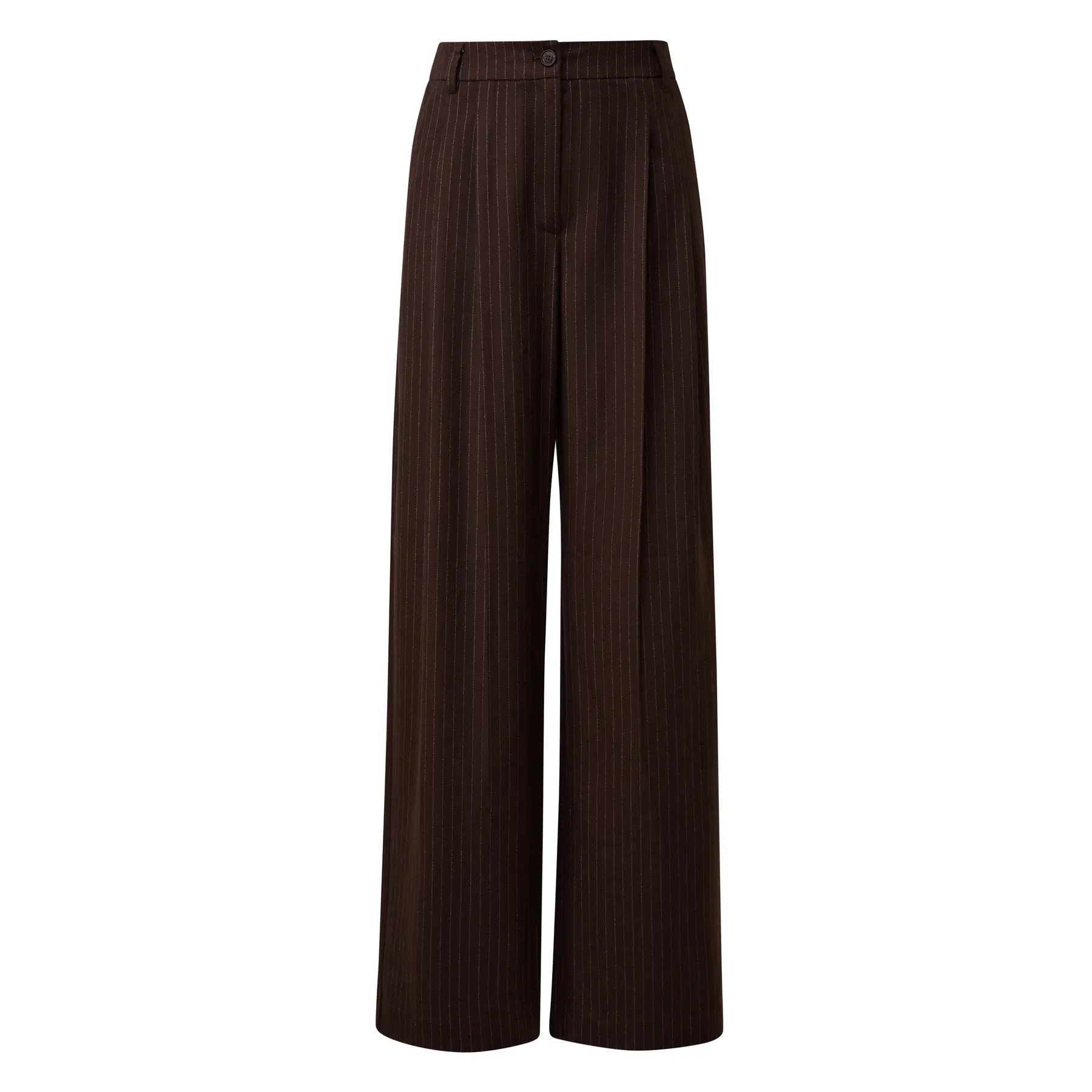 Pantalon coupe classique taille haute jambes extra larges en flanelle femme s.Oliver