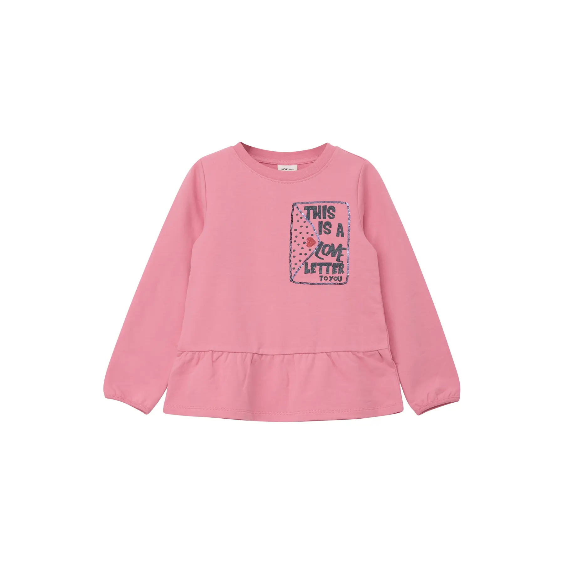T-shirt en molleton léger forme A avec imprimé pailleté et sequins fille s.Oliver