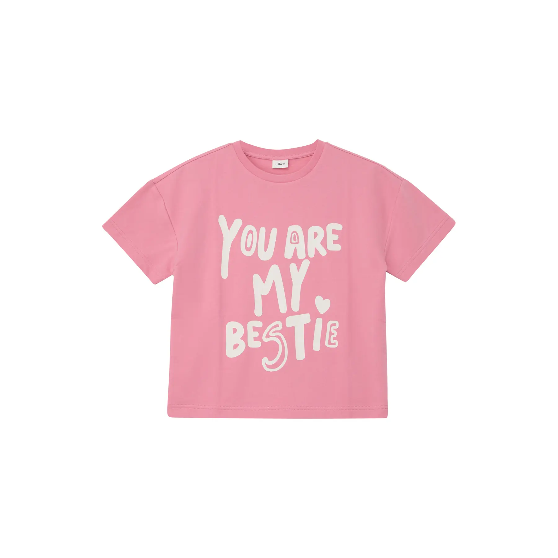 Leichter Sweatshirt-T-Shirt mit gummiertem Farbwechseldruck und quadratischem Schnitt Mädchen s.Oliver