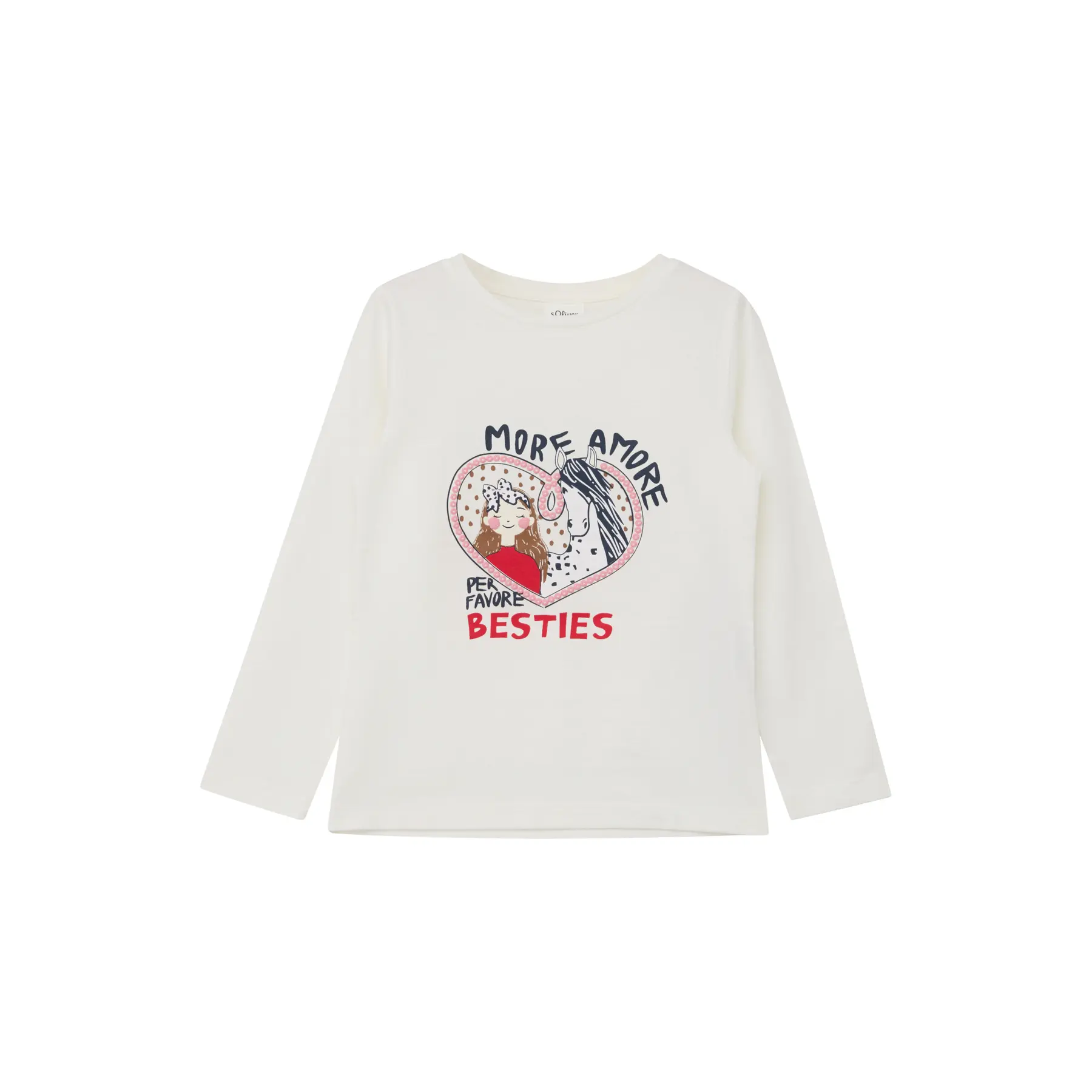 T-shirt con stampa in schiuma glitterata per ragazza s.Oliver