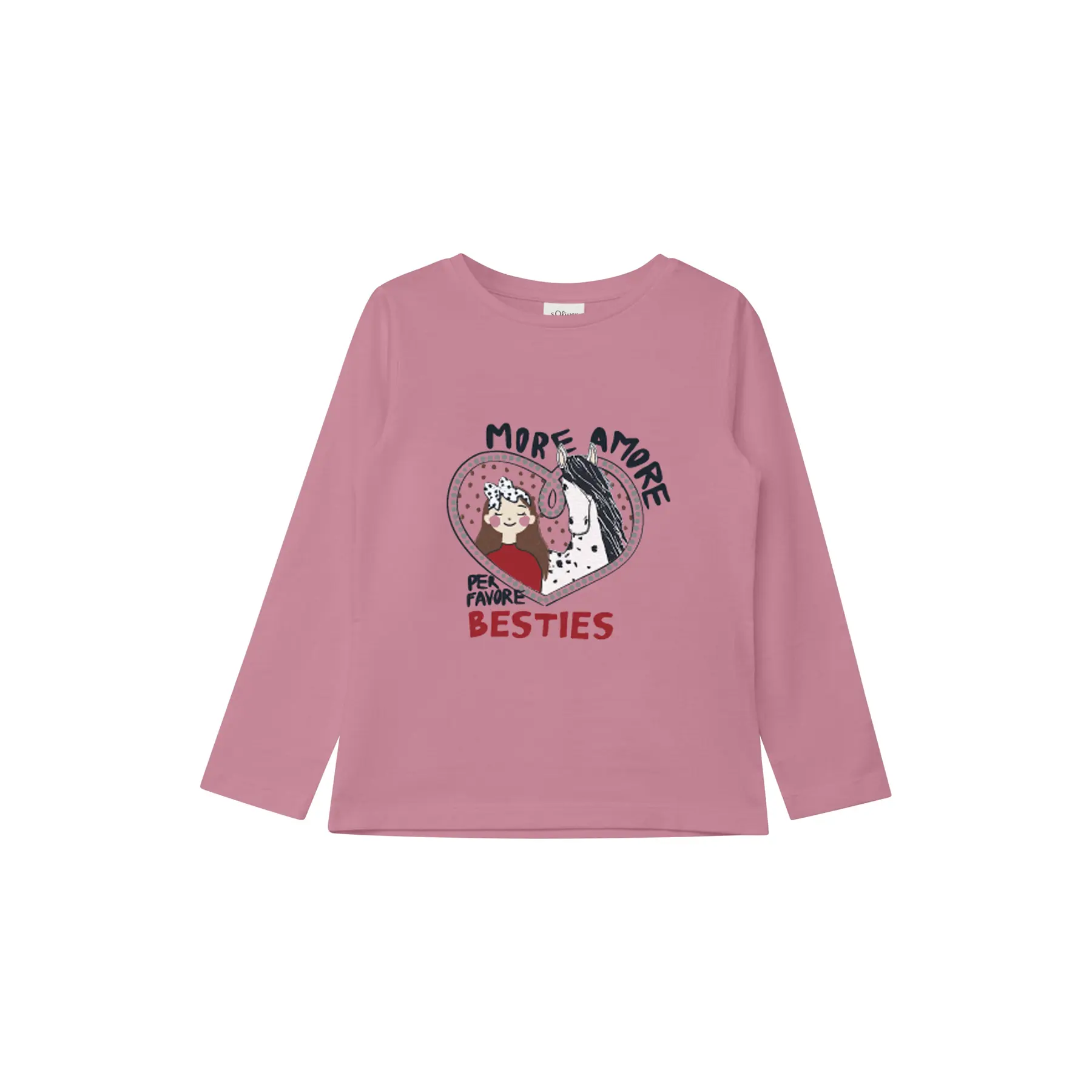 T-shirt con stampa in schiuma glitterata per ragazza s.Oliver