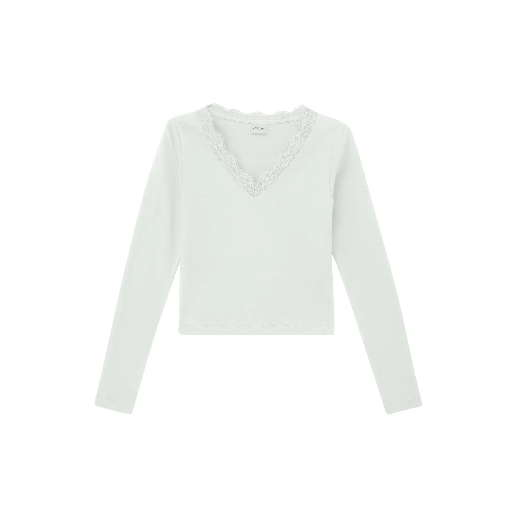s.Oliver - female - T-shirt met lange mouwen en kant in slim fit