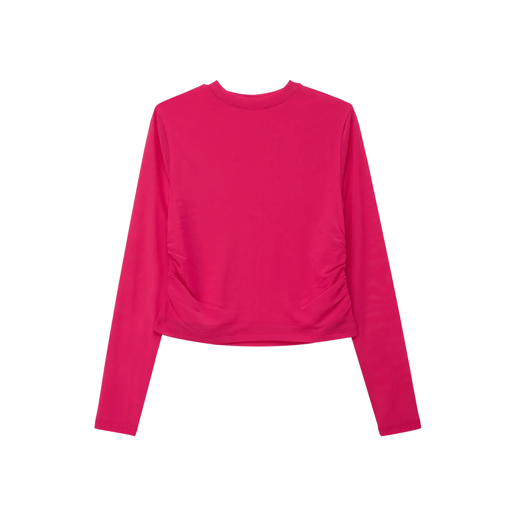 s.Oliver - female - Kort mesh-shirt met lichte plooien