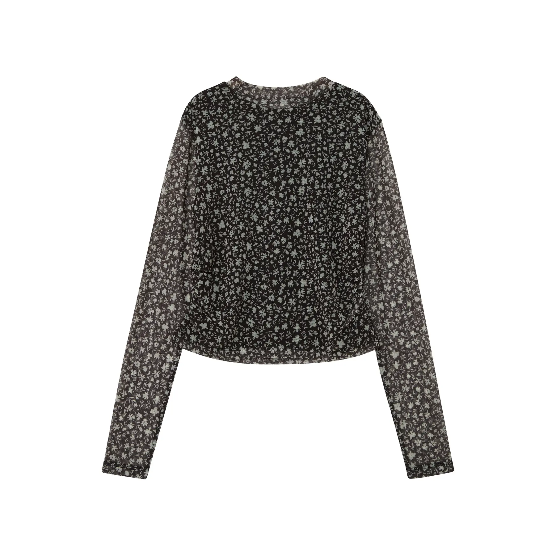 s.Oliver - female - Kort mesh-shirt met lichte plooien