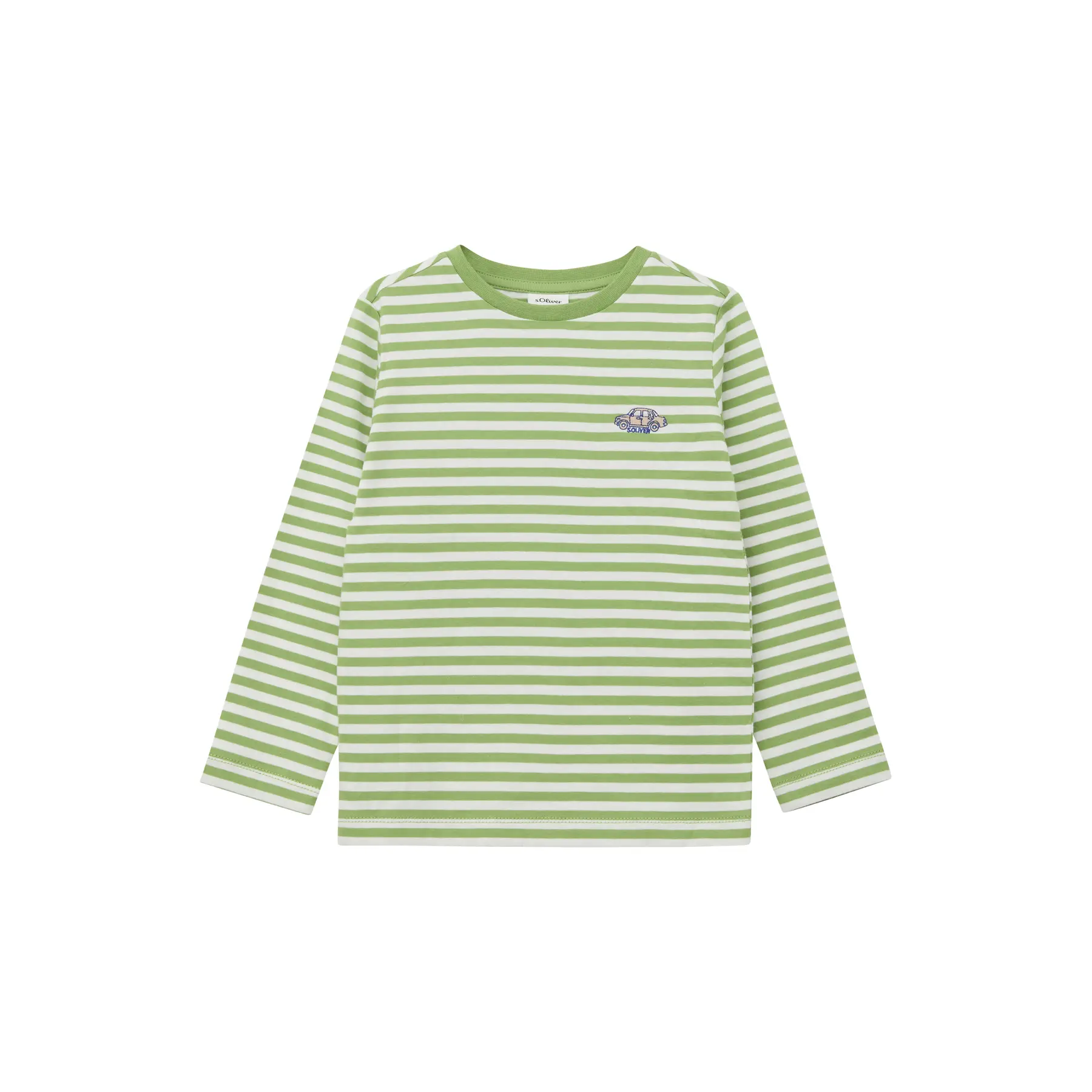 T-shirt kind s.Oliver à manches longues uni ou rayé avec imprimé devant ou broderie