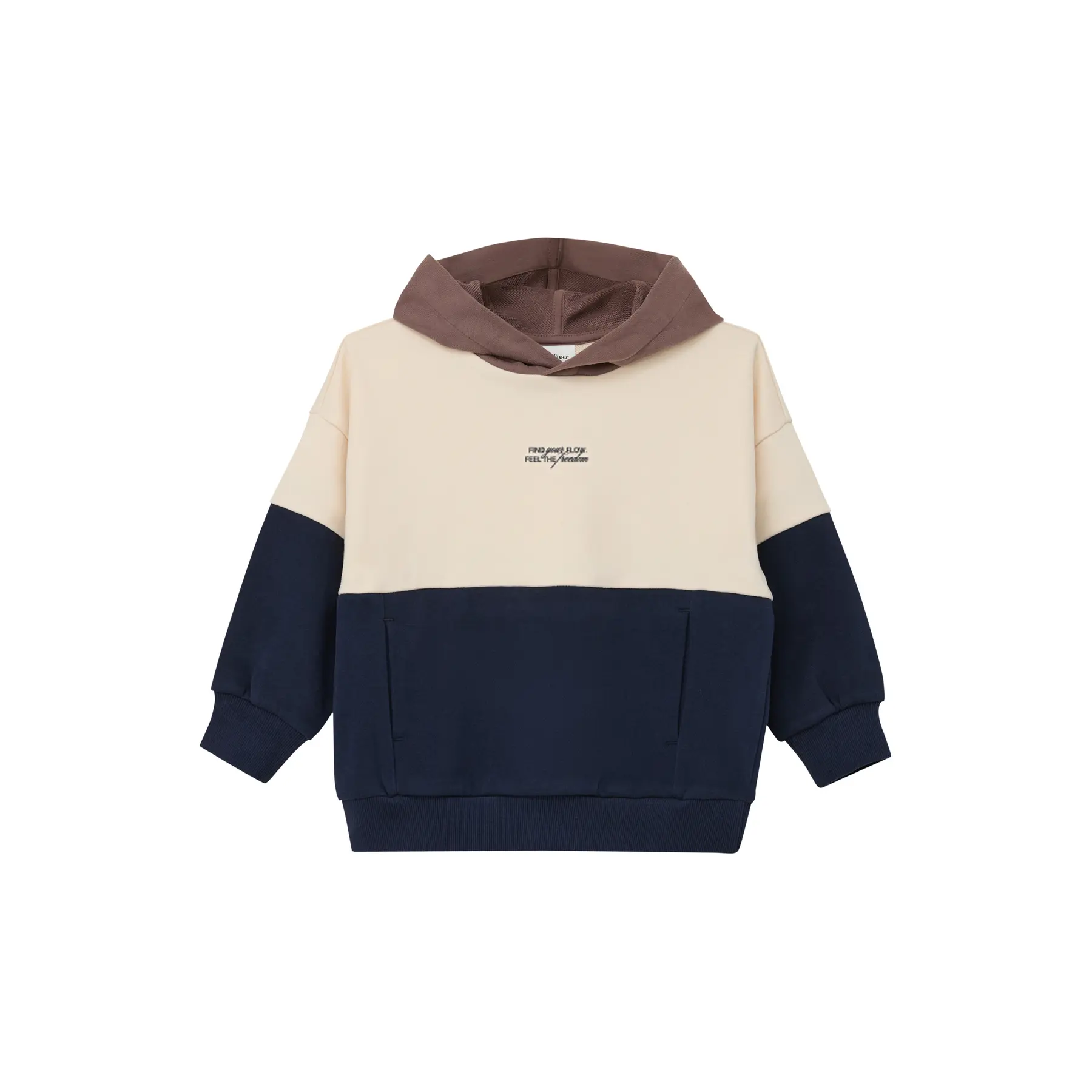 Felpa oversize con cappuccio e colour blocking per bambini s.Oliver