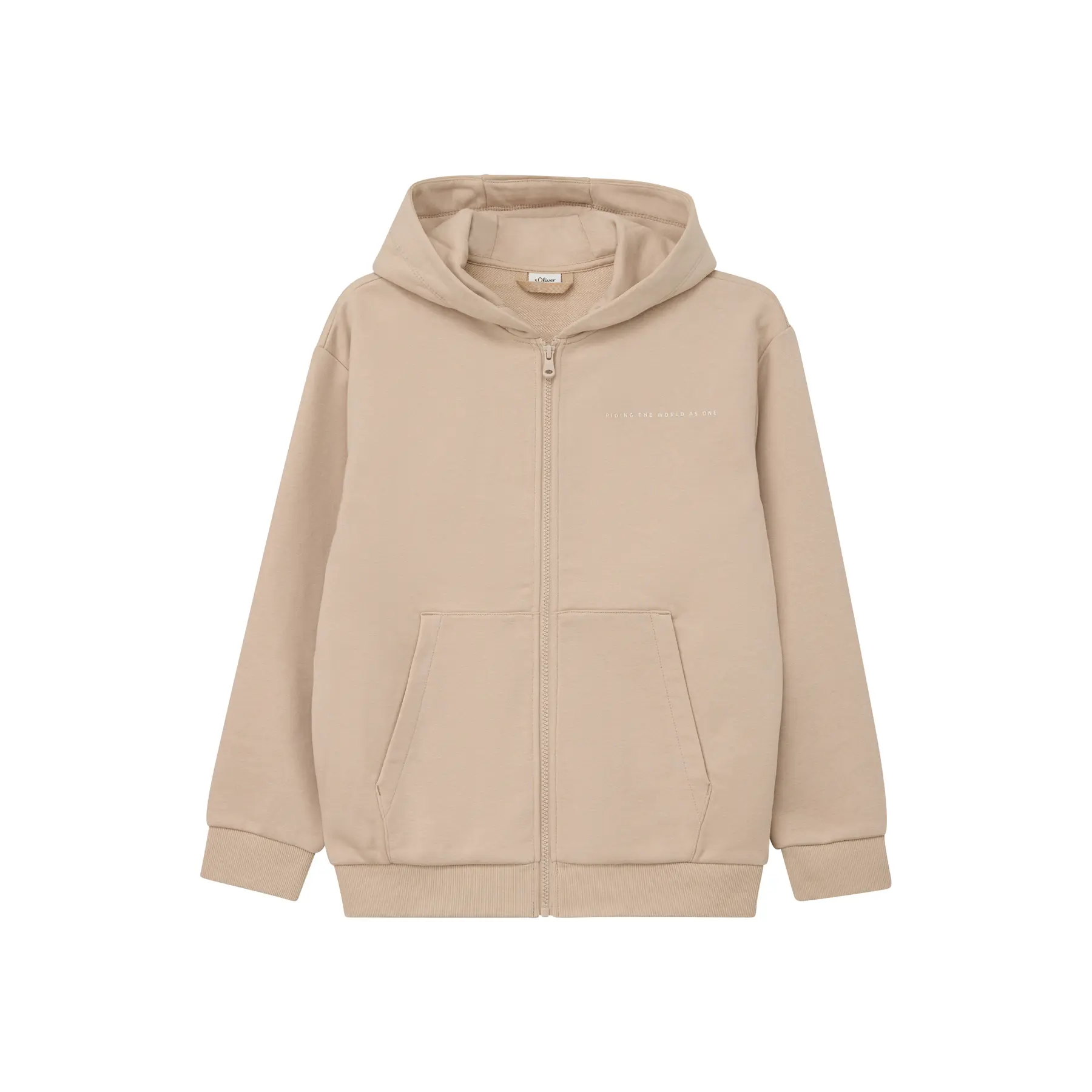 s.Oliver - male - Oversized sweatshirtjas met kangoeroezak en printdetails
