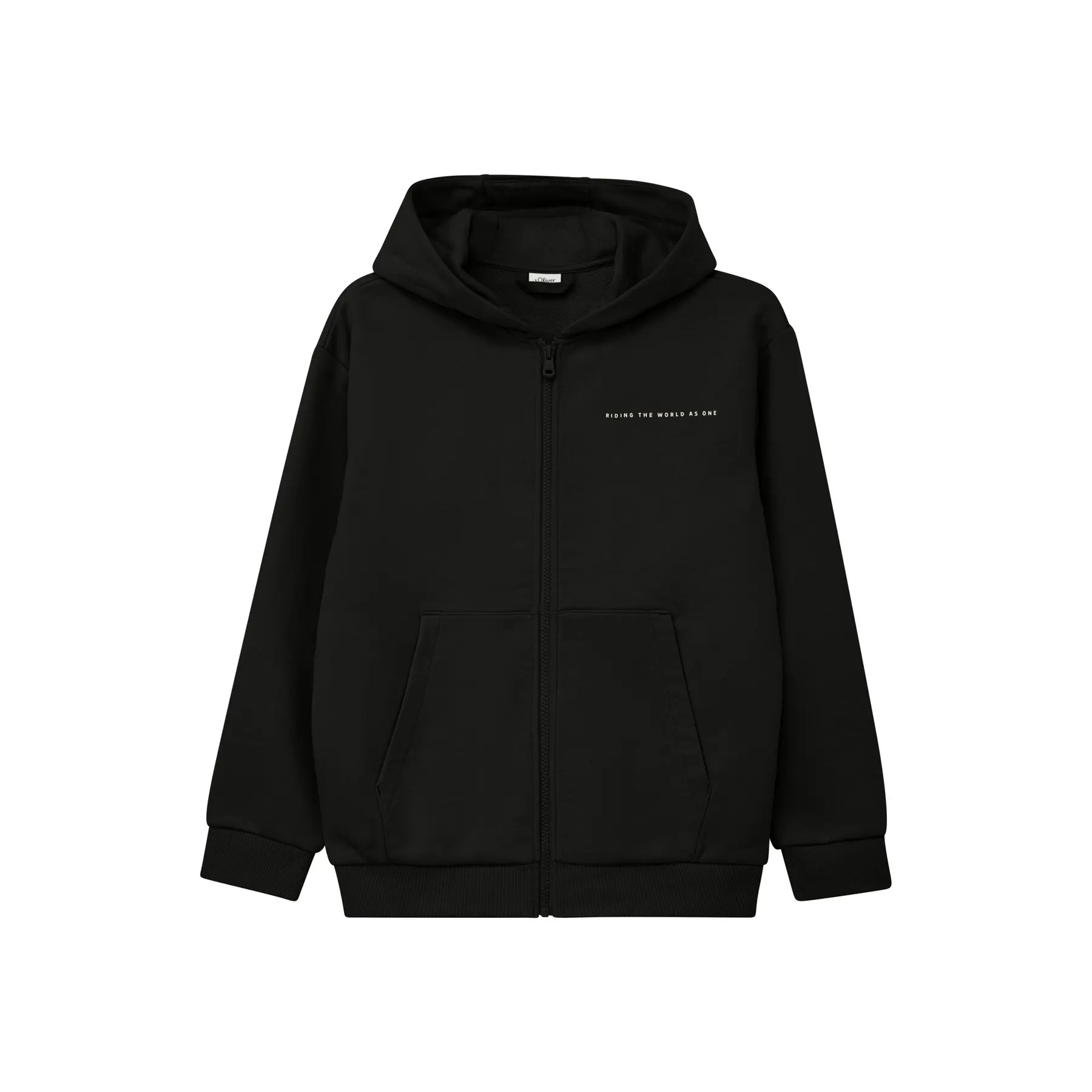 s.Oliver - male - Oversized sweatshirtjas met kangoeroezak en printdetails