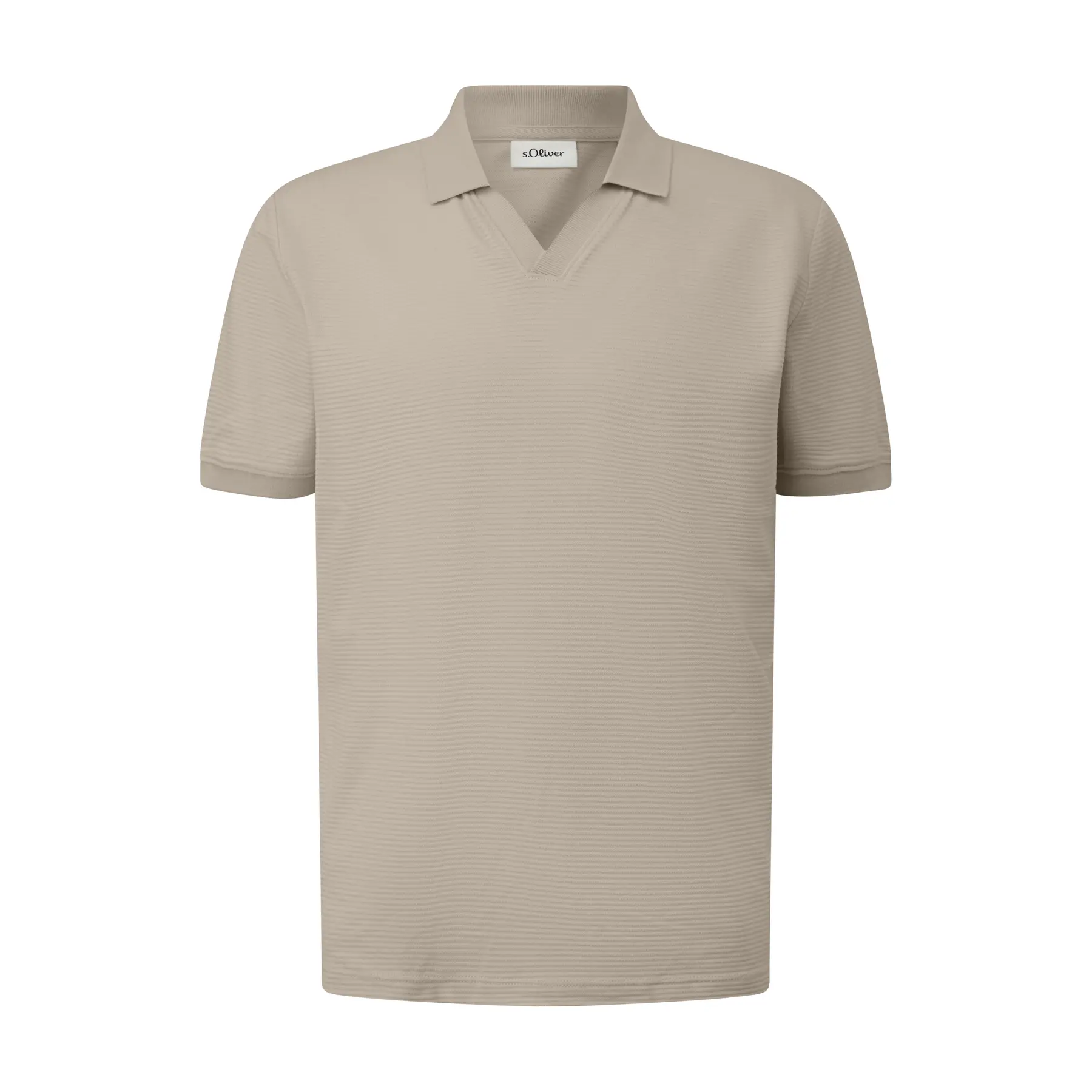 Polo jacquard strutturato e bordi a coste s.Oliver