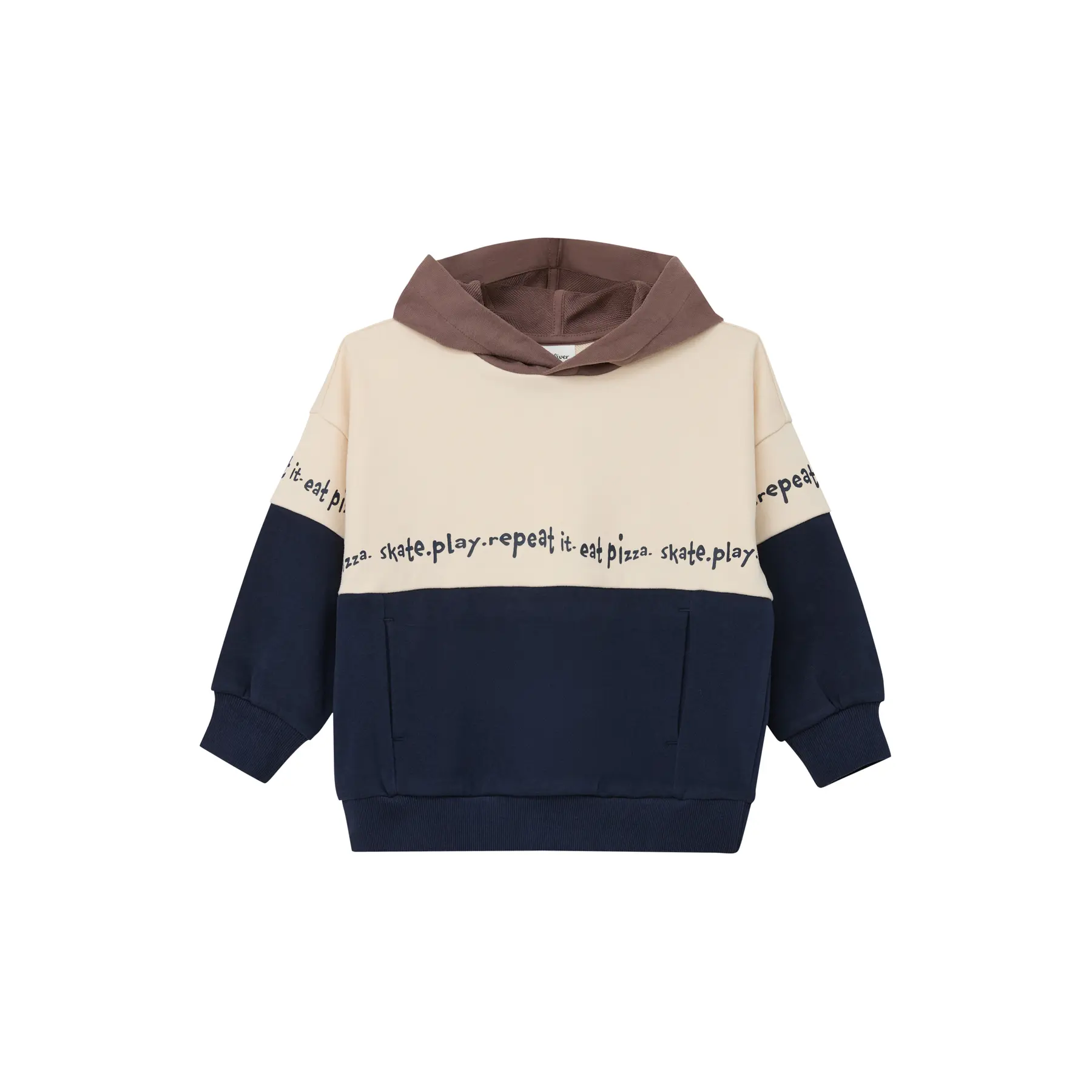 Oversized Colorblock Kapuzenpullover für Kinder s.Oliver