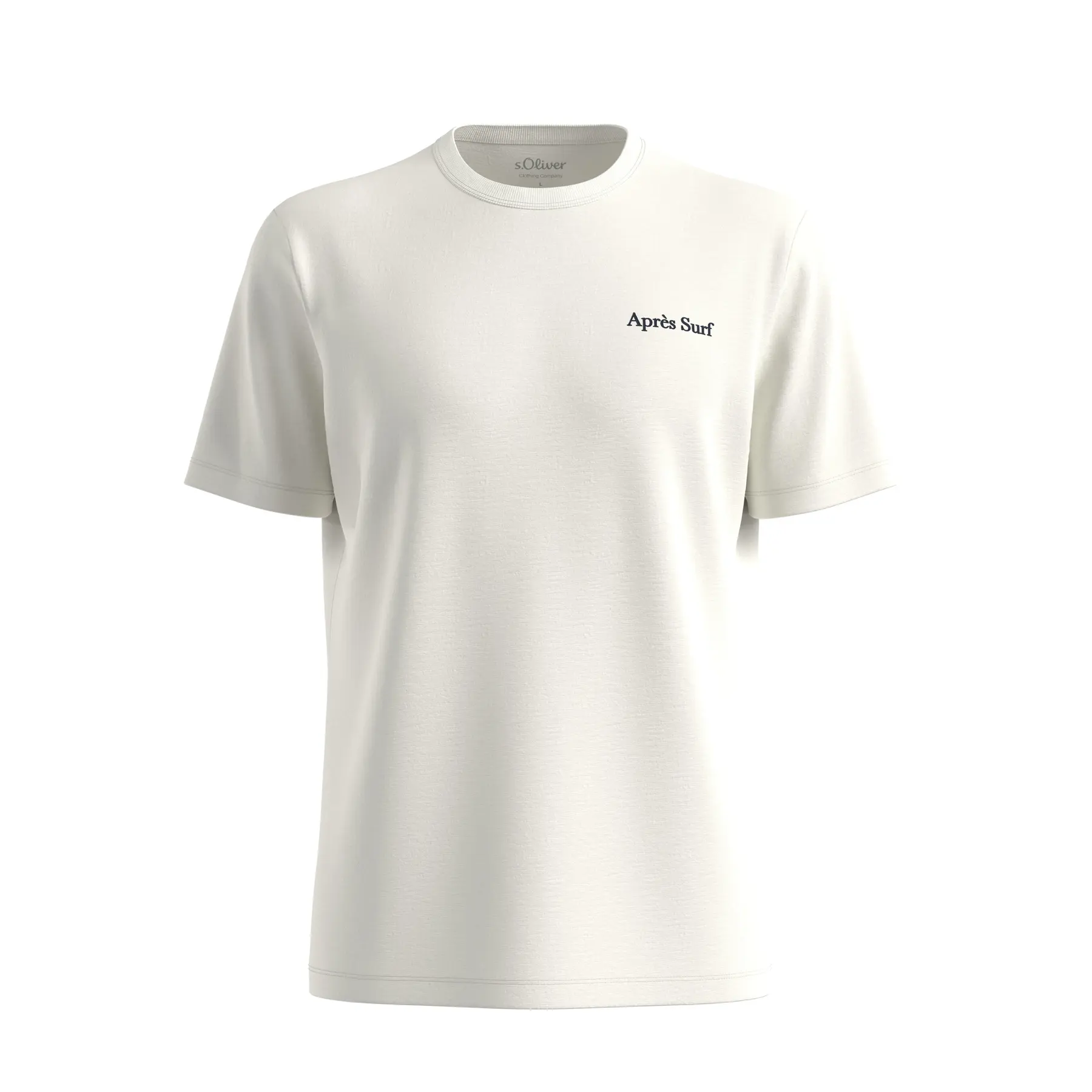 T-Shirt aus meliertem Material mit Druck vorne und Rundhalsausschnitt s.Oliver