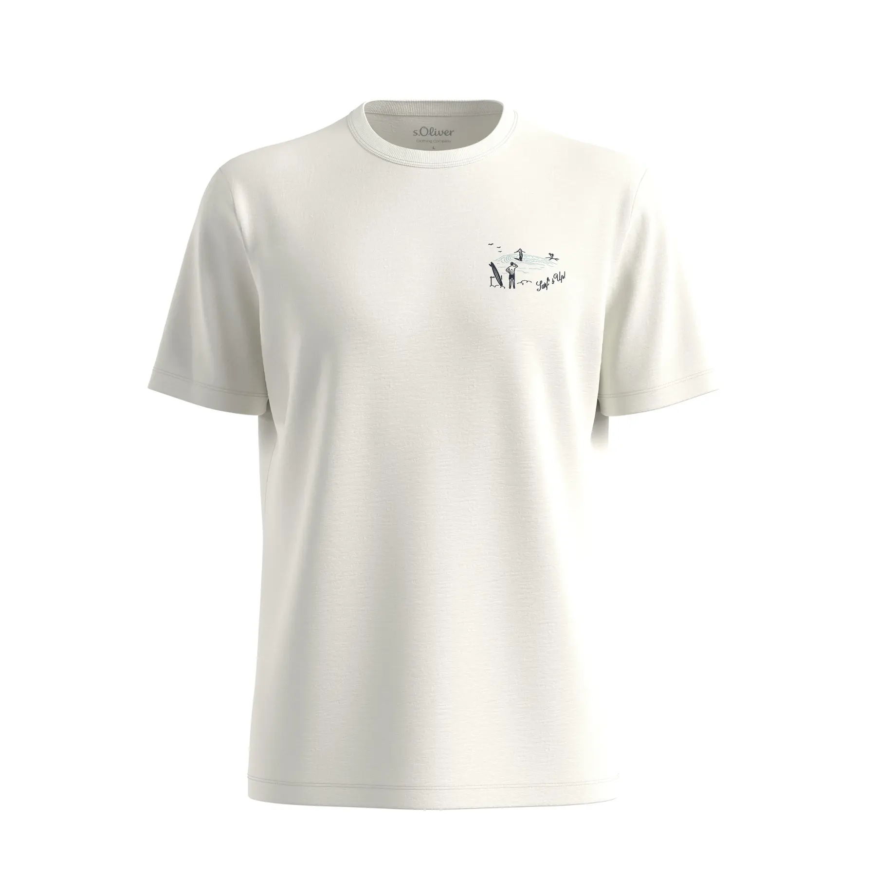 T-Shirt aus meliertem Material mit Druck vorne und Rundhalsausschnitt s.Oliver