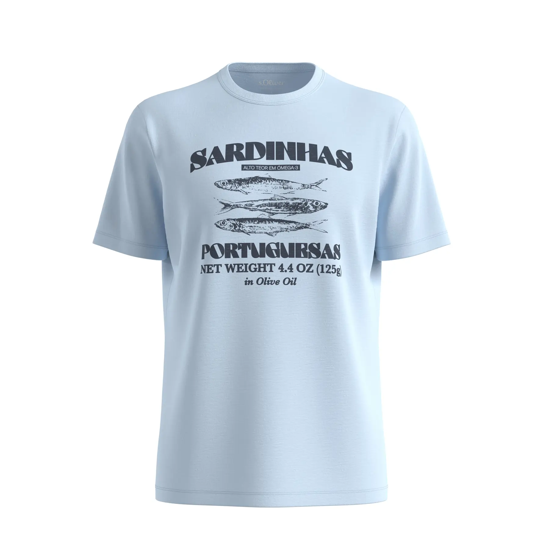 T-Shirt aus meliertem Material mit Druck vorne und Rundhalsausschnitt s.Oliver