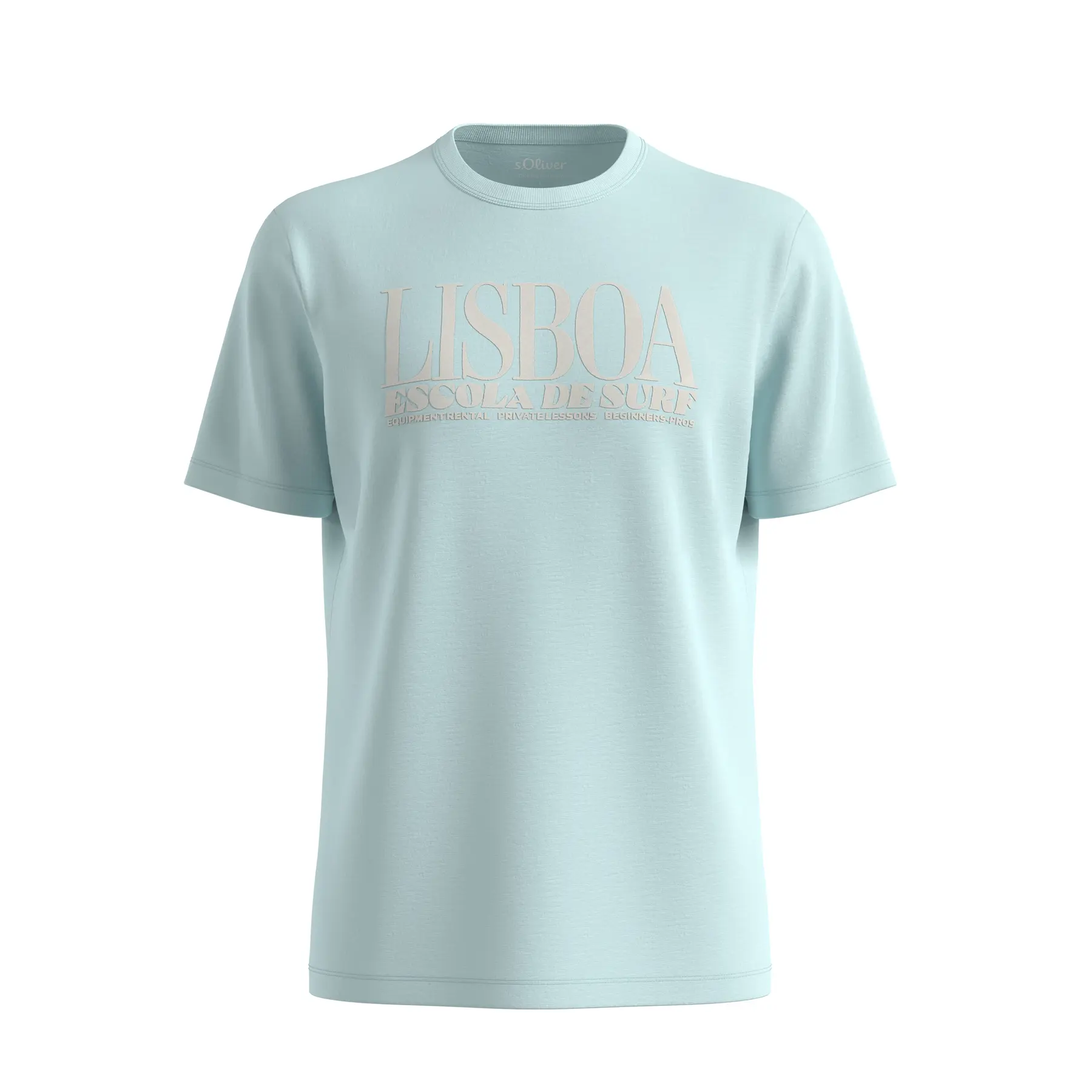 T-Shirt aus meliertem Material mit Druck vorne und Rundhalsausschnitt s.Oliver