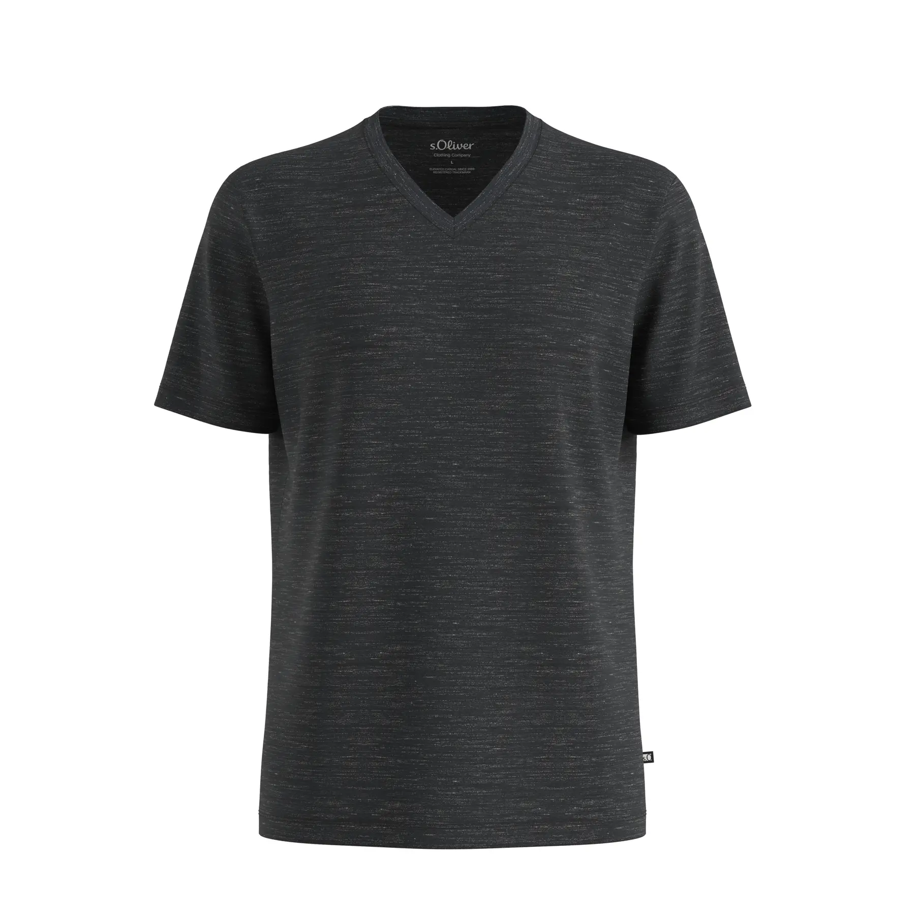 T-shirt in cotone misto con scollo a V s.Oliver