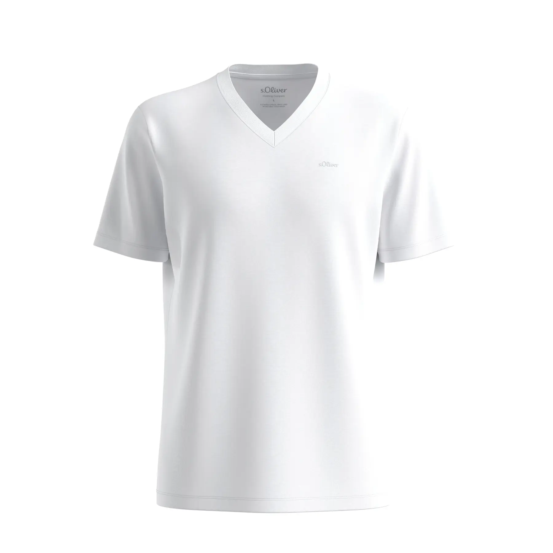 Weiches T-Shirt mit V-Ausschnitt aus Baumwolljersey mit weichem Logo-Detail s.Oliver