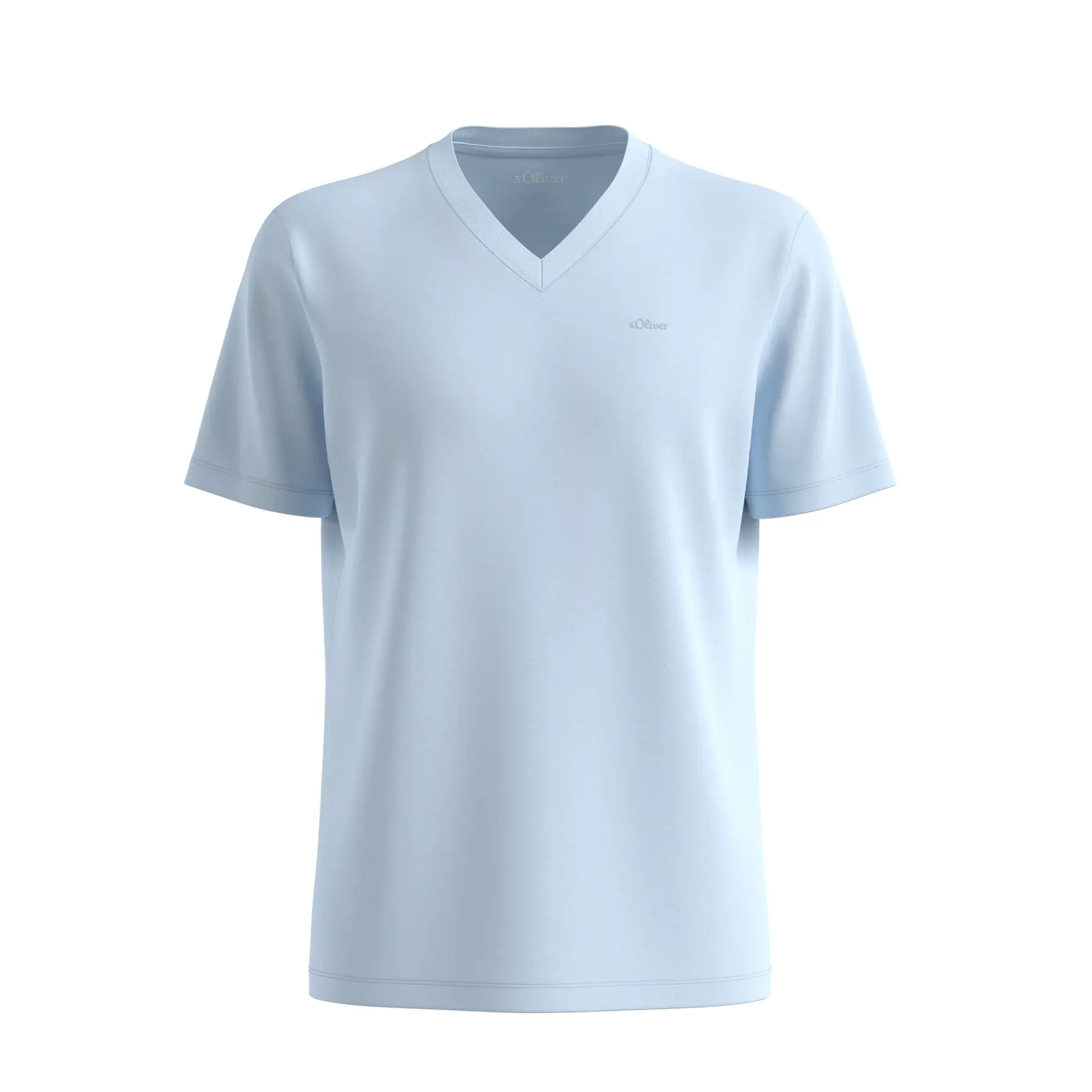Weiches T-Shirt mit V-Ausschnitt aus Baumwolljersey mit weichem Logo-Detail s.Oliver