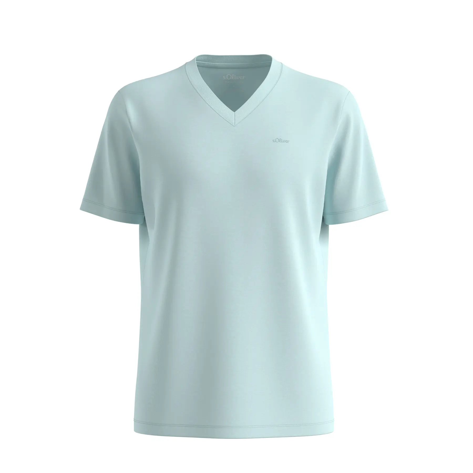 Weiches T-Shirt mit V-Ausschnitt aus Baumwolljersey mit weichem Logo-Detail s.Oliver