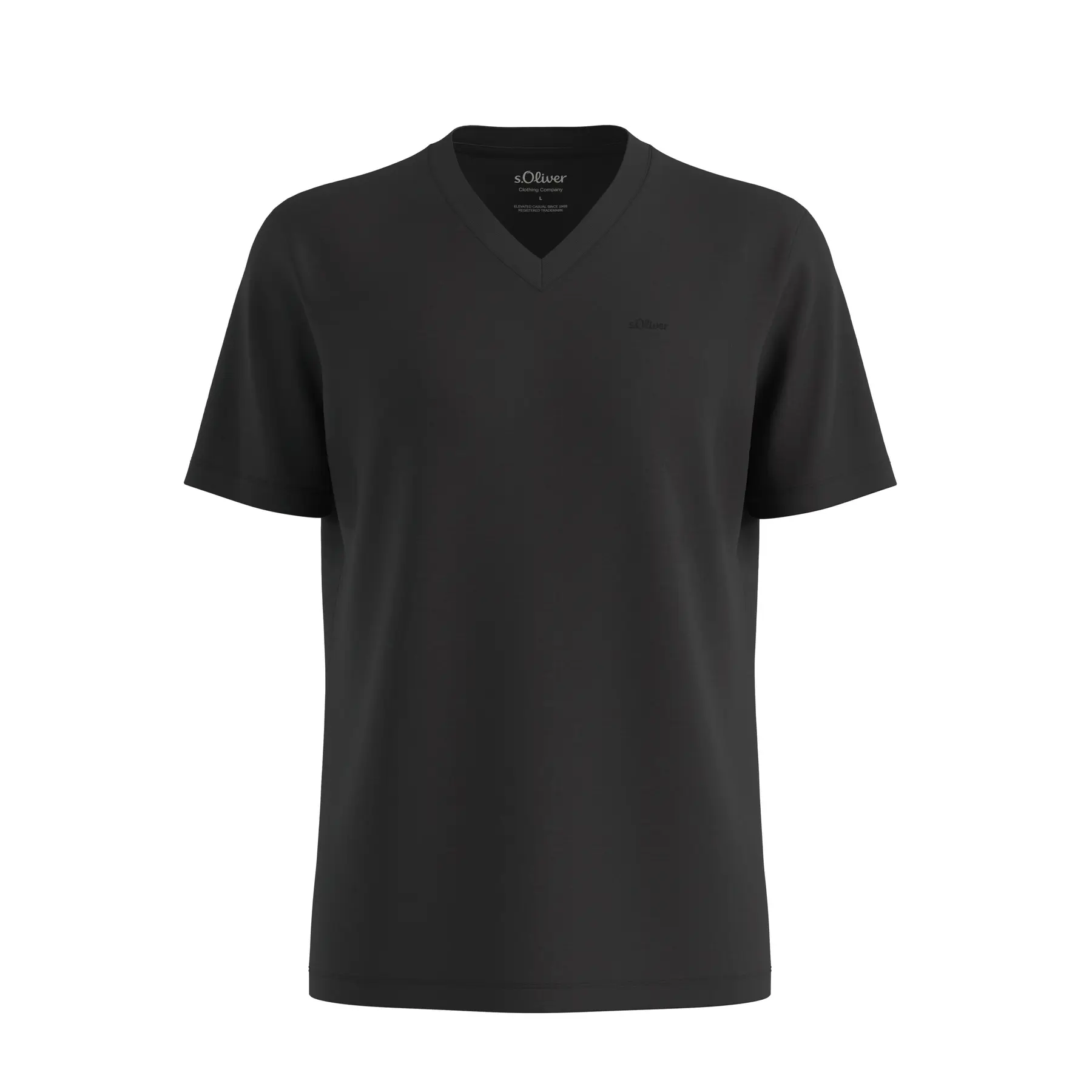 Weiches T-Shirt mit V-Ausschnitt aus Baumwolljersey mit weichem Logo-Detail s.Oliver