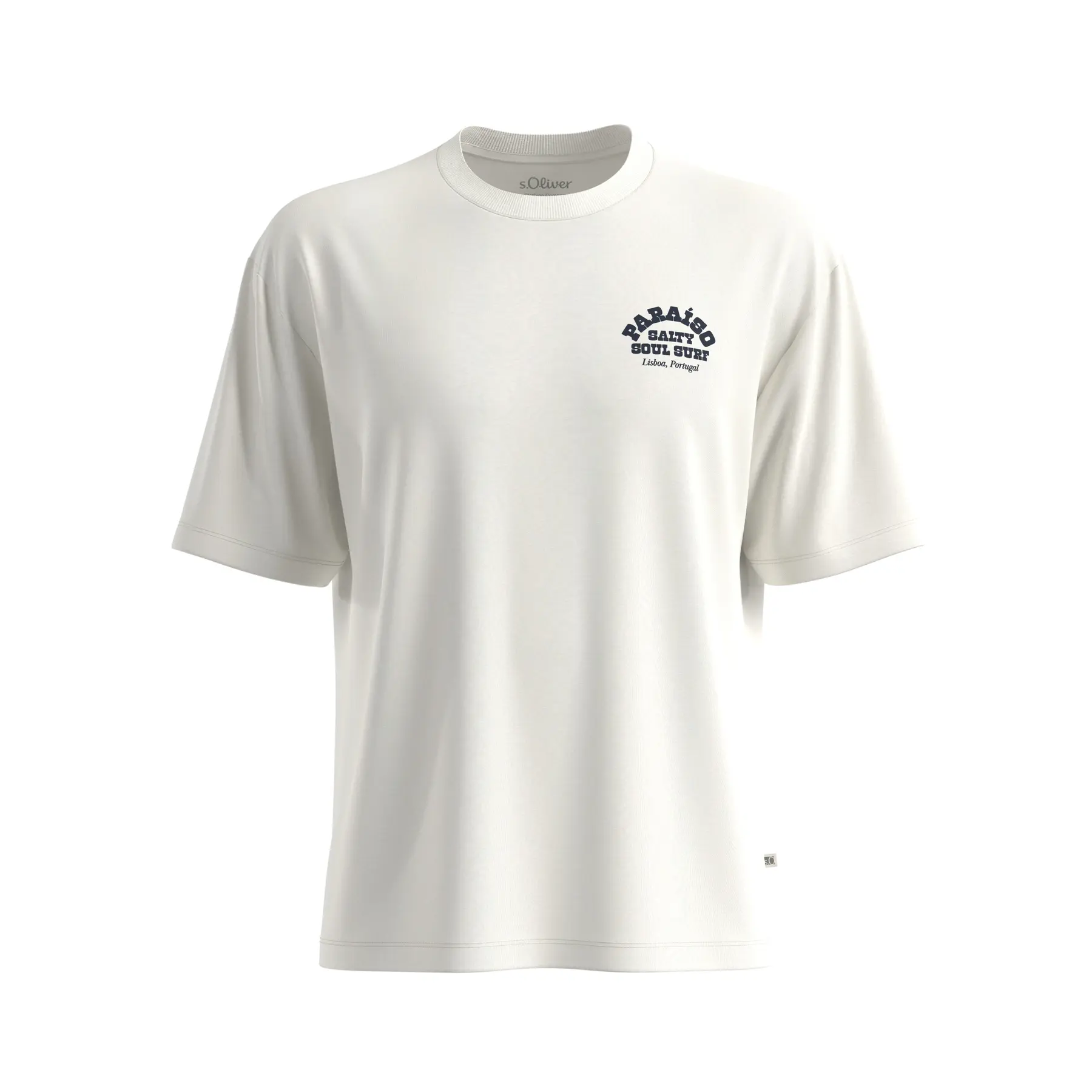 T-shirt morbido in cotone con stampa davanti e dietro s.Oliver