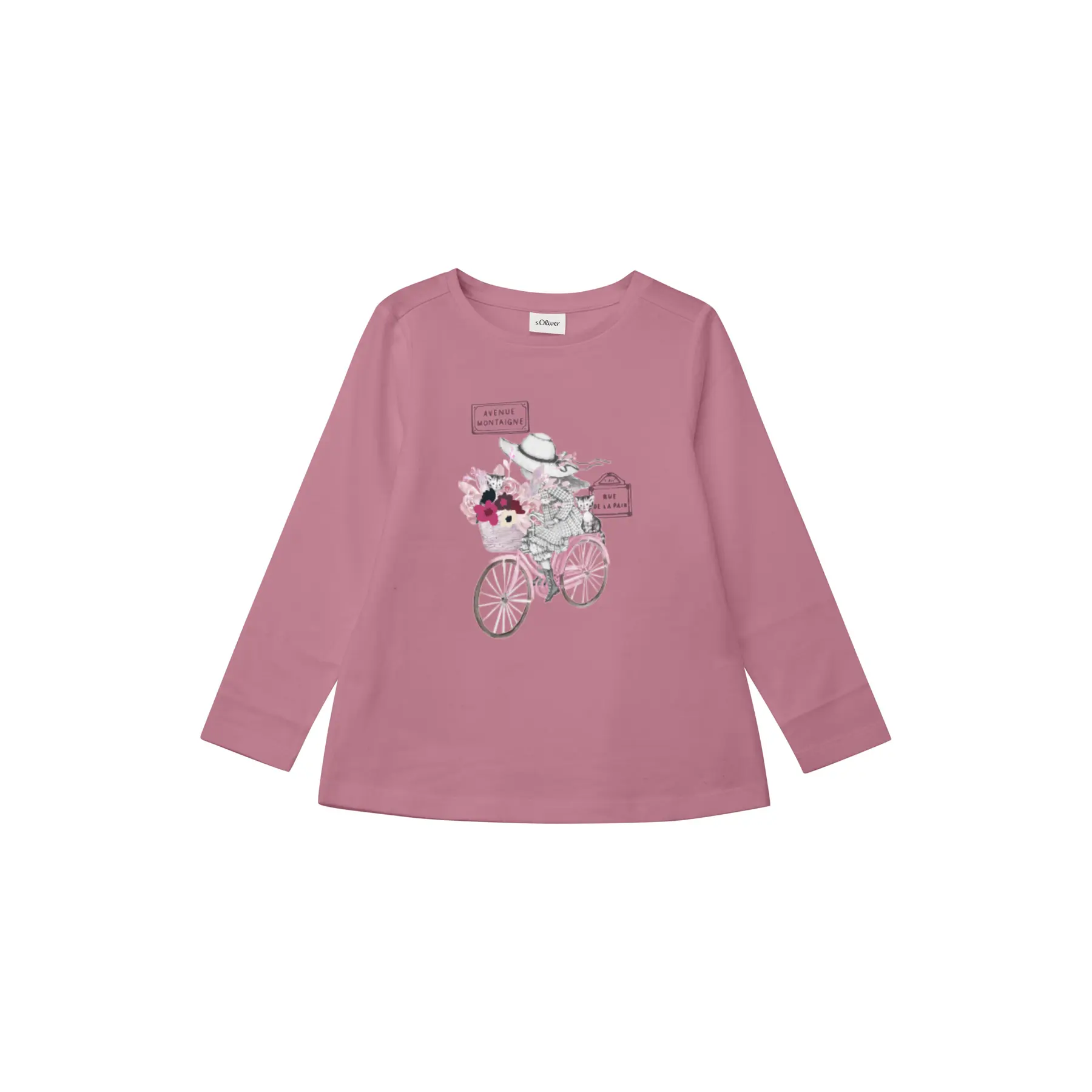 T-shirt a manica corta reversibile a forma A con stampa fotografica e stampa glitterata per ragazza s.Oliver