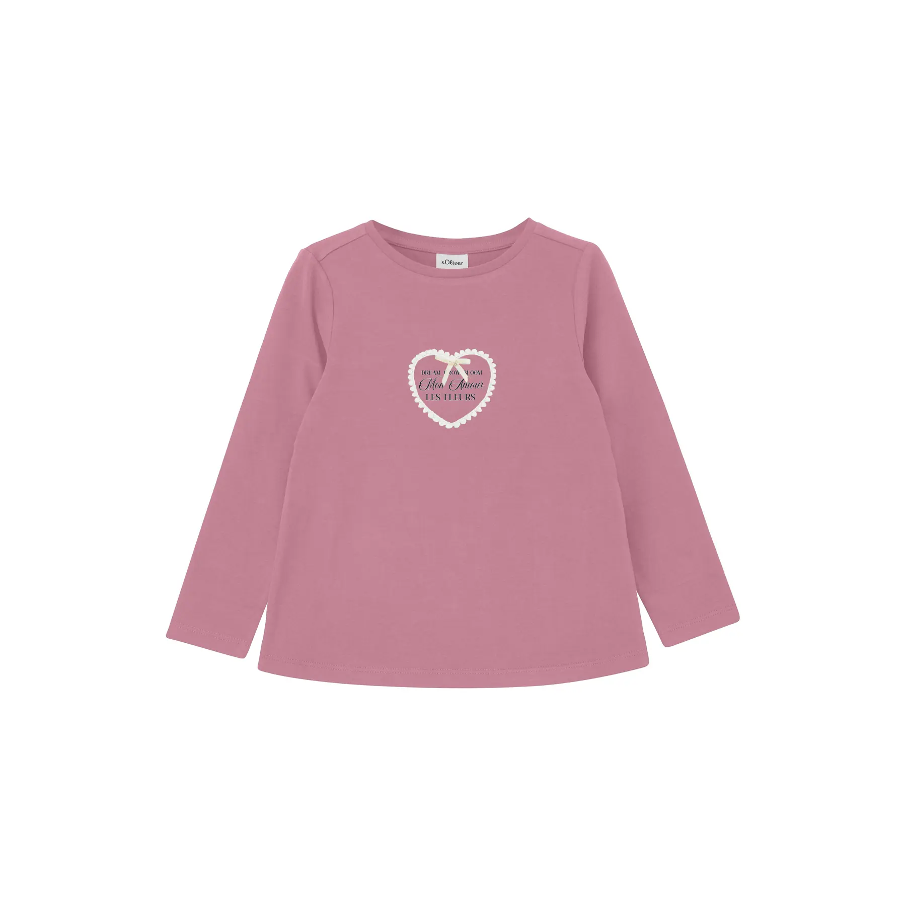T-shirt a manica corta reversibile a forma A con stampa fotografica e stampa glitterata per ragazza s.Oliver