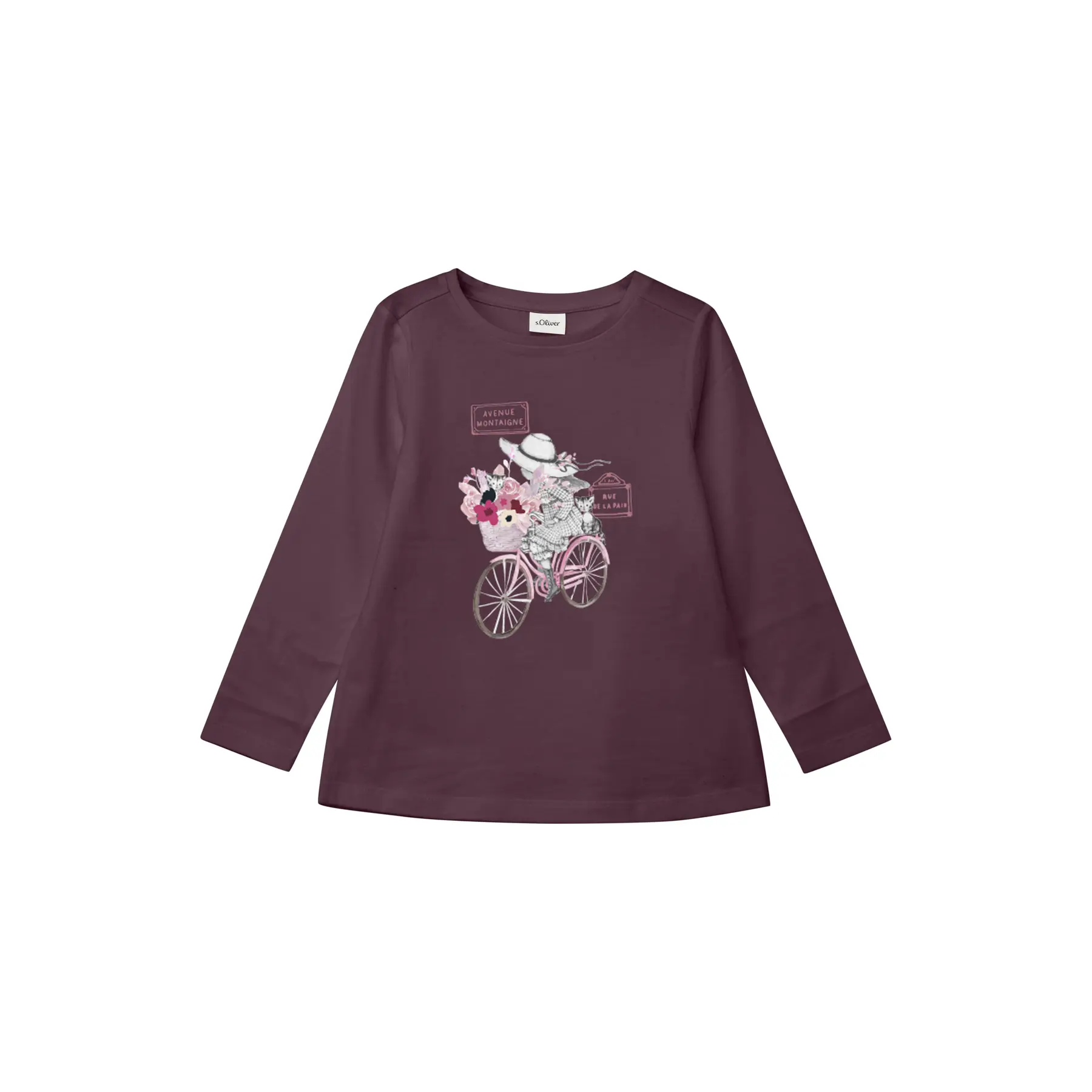 T-shirt a manica corta reversibile a forma A con stampa fotografica e stampa glitterata per ragazza s.Oliver