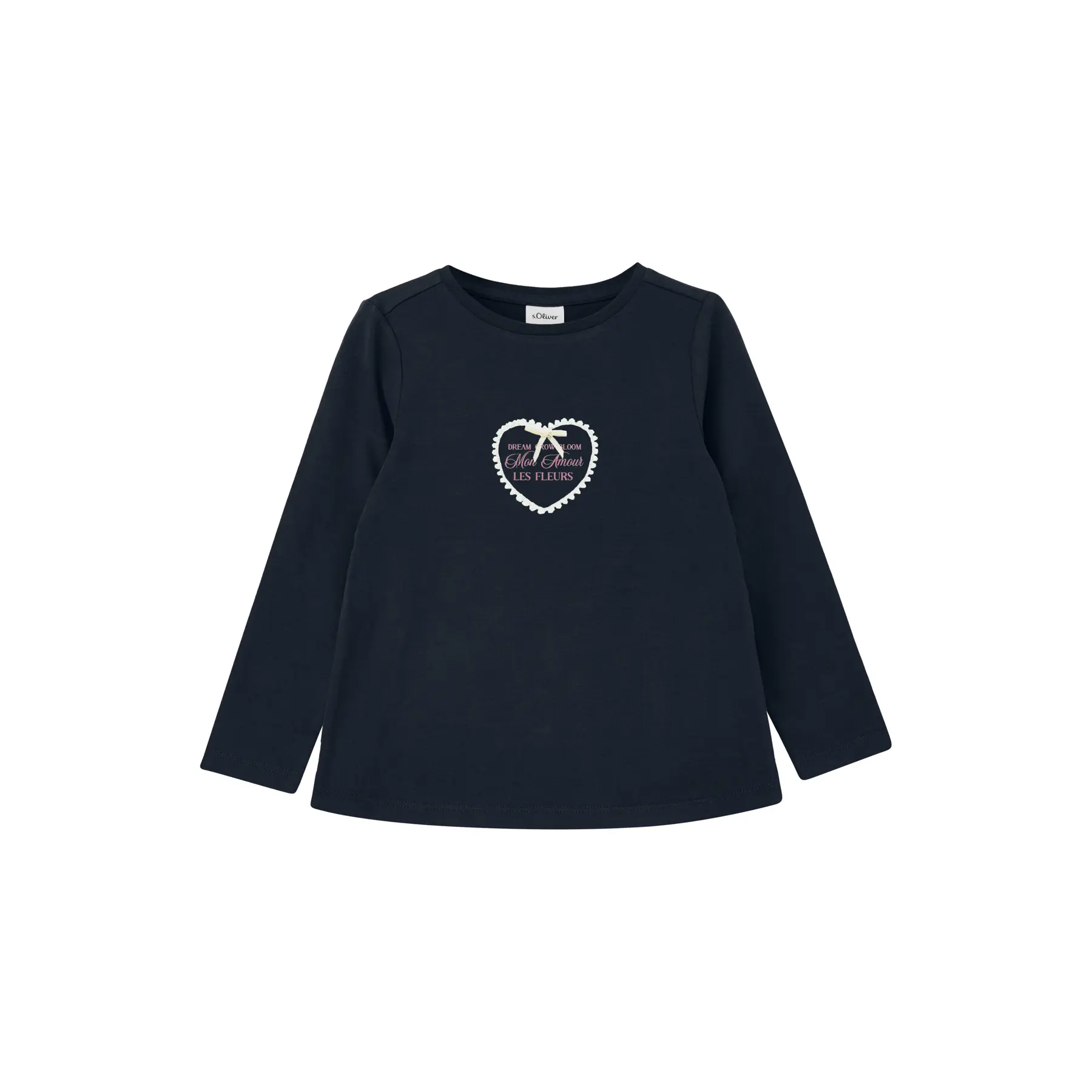 T-shirt a manica corta reversibile a forma A con stampa fotografica e stampa glitterata per ragazza s.Oliver