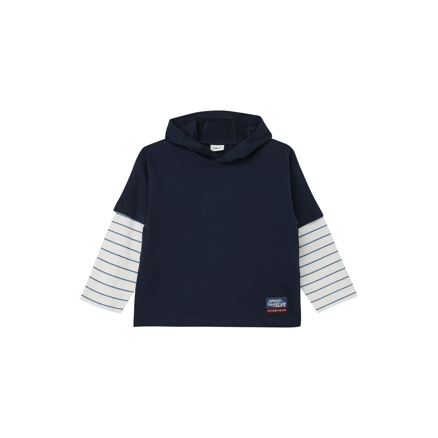 Rechthoekige Hoodie T-shirt met logo-patch en gelaagd effect kind s.Oliver