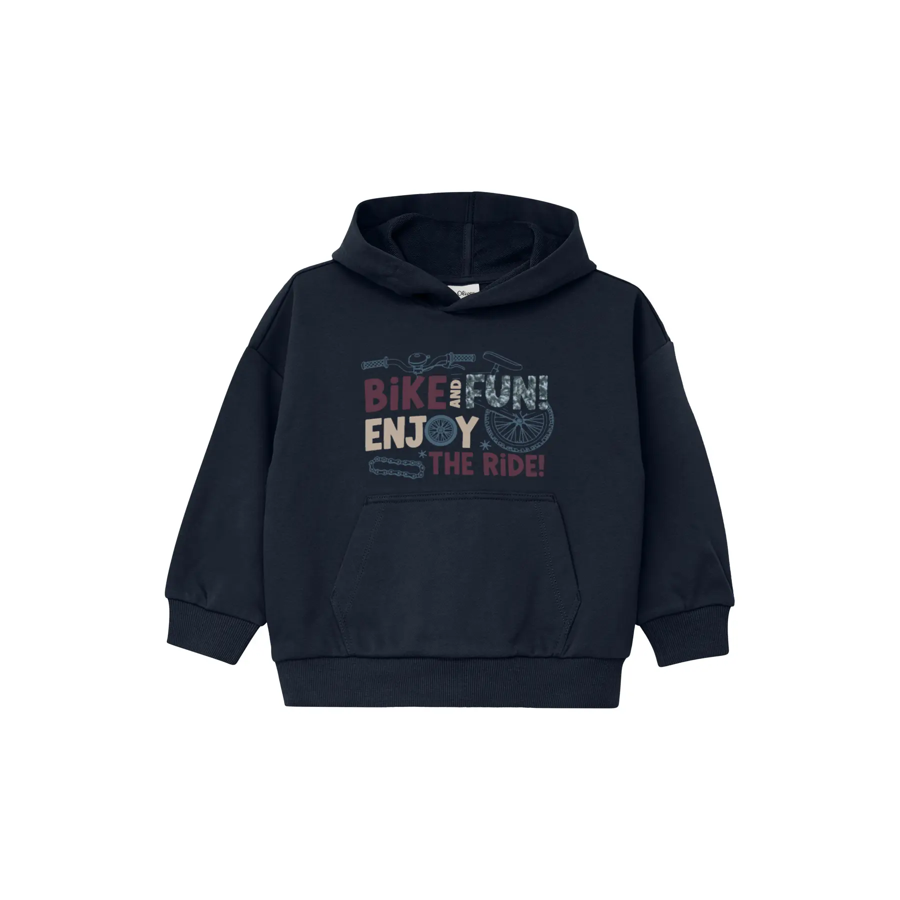 Kapuzensweatshirt mit Stickerei und Flockdruck für Kinder s.Oliver
