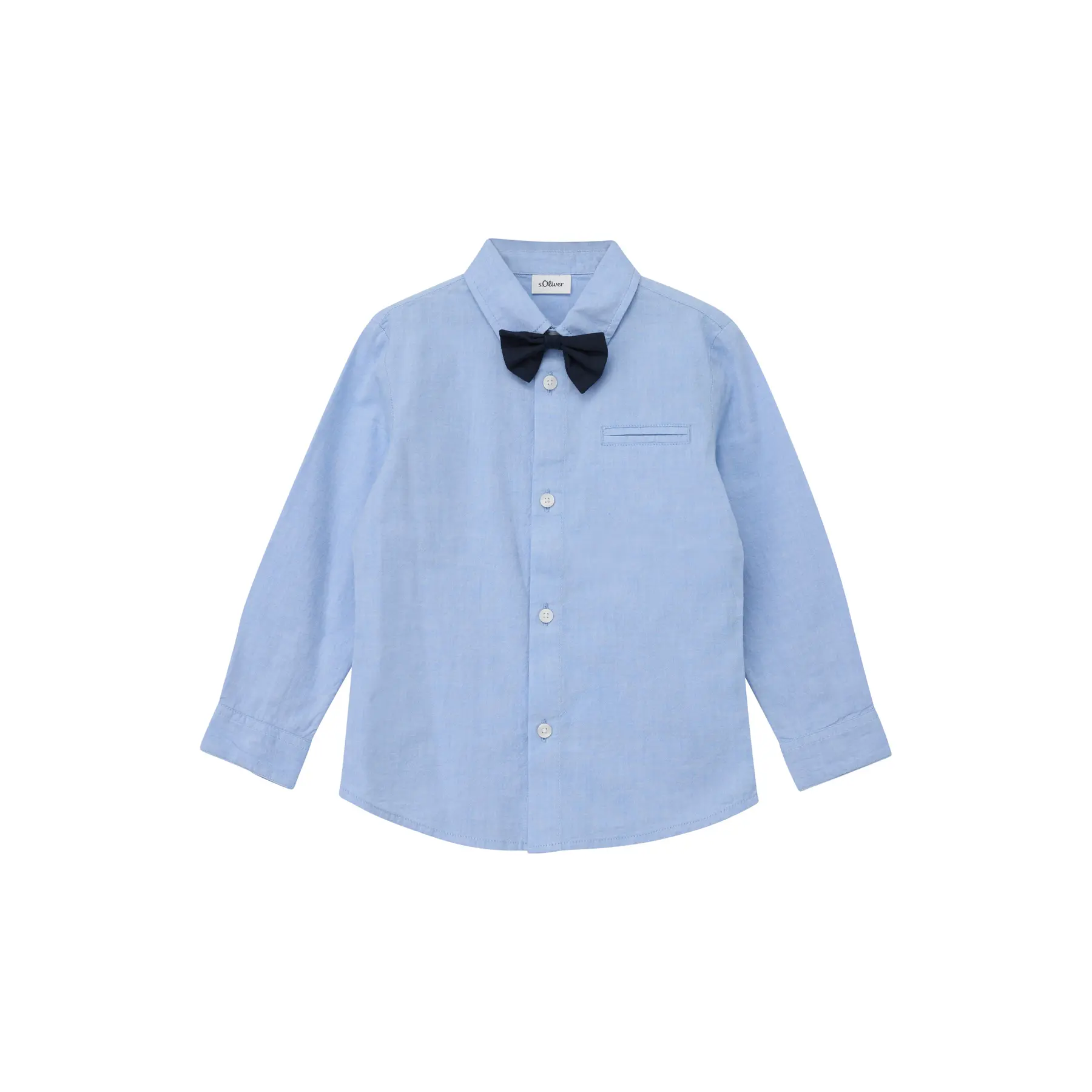 Chemise coupe ajustée avec nœud papillon amovible et poche passepoilée enfant s.Oliver Chemise coupe ajustée avec nœud papillon amovible et poche passepoilée enfant s.Oliver
