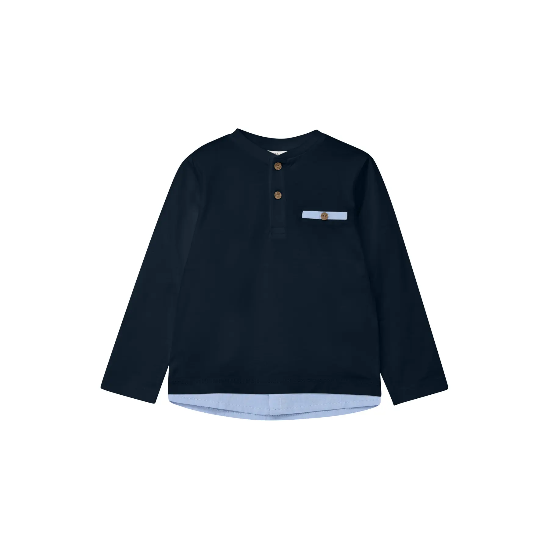 T-Shirt Henley mit Lagen-Effekt und paspelierter Tasche Kinder s.Oliver