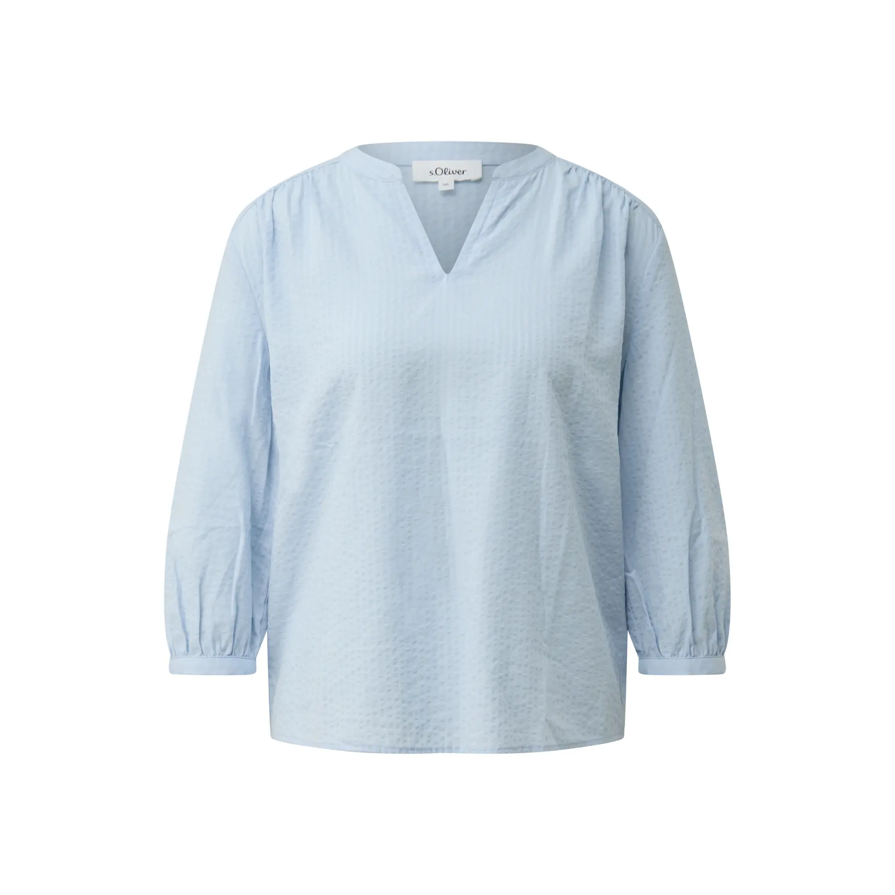 Blusa in seersucker con arricciature donna