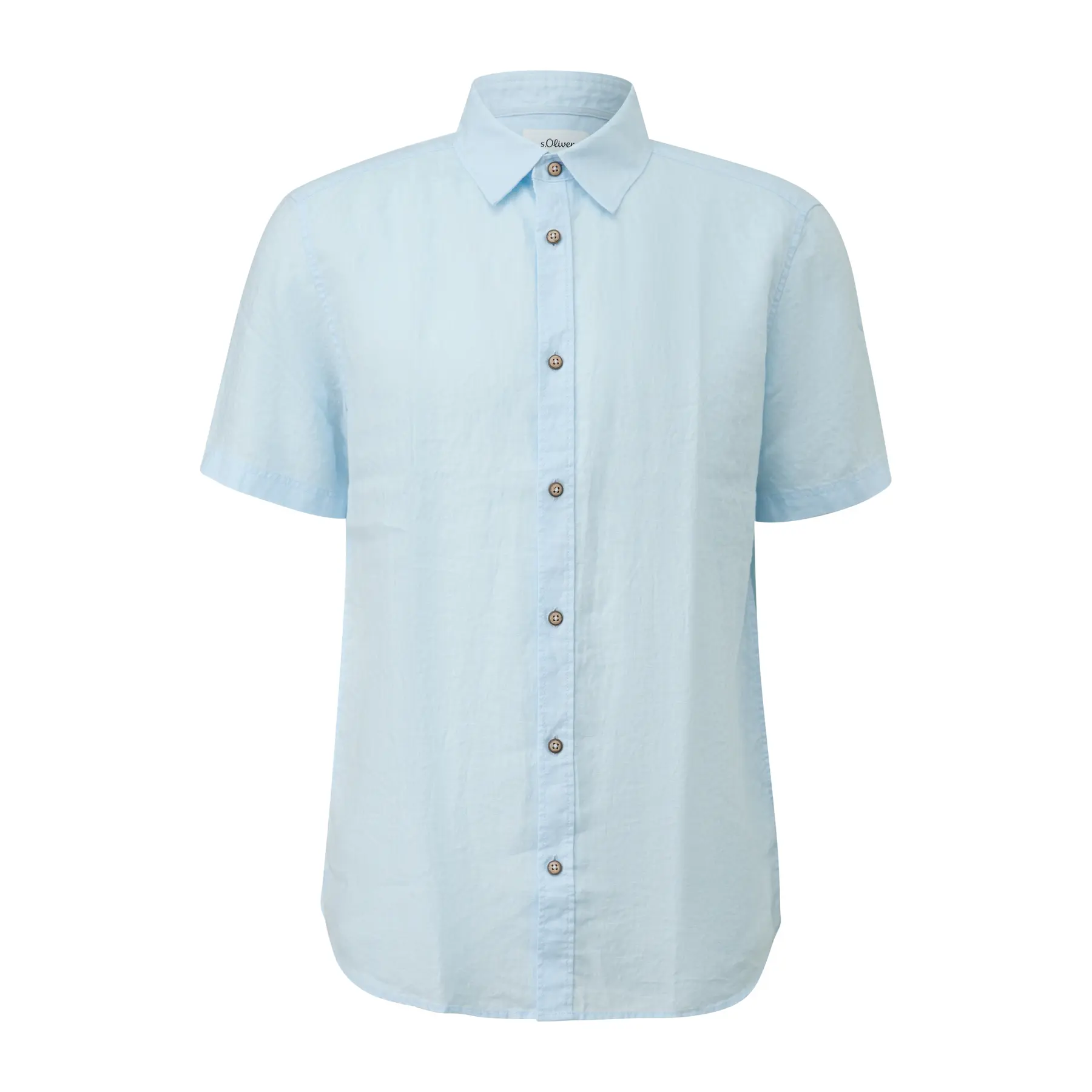 Camicia leggera in lino con colletto italiano e orlo arrotondati s.Oliver