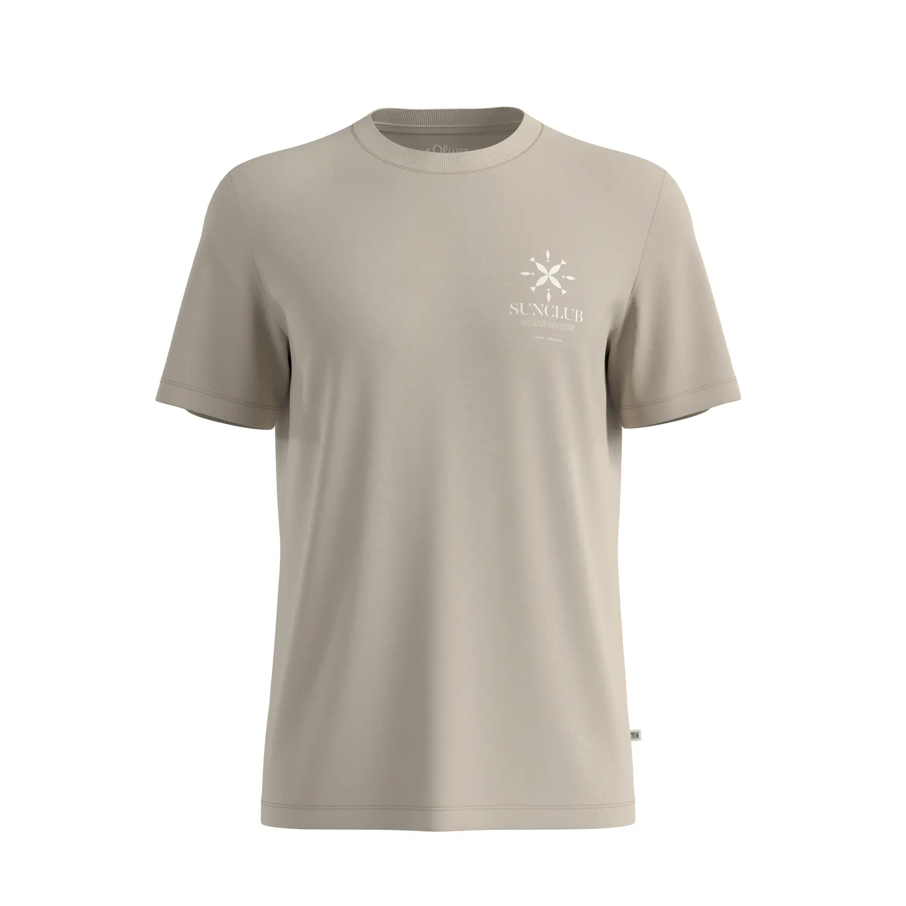 Weiches Baumwoll-T-Shirt mit Druck vorne und geripptem Saum s.Oliver