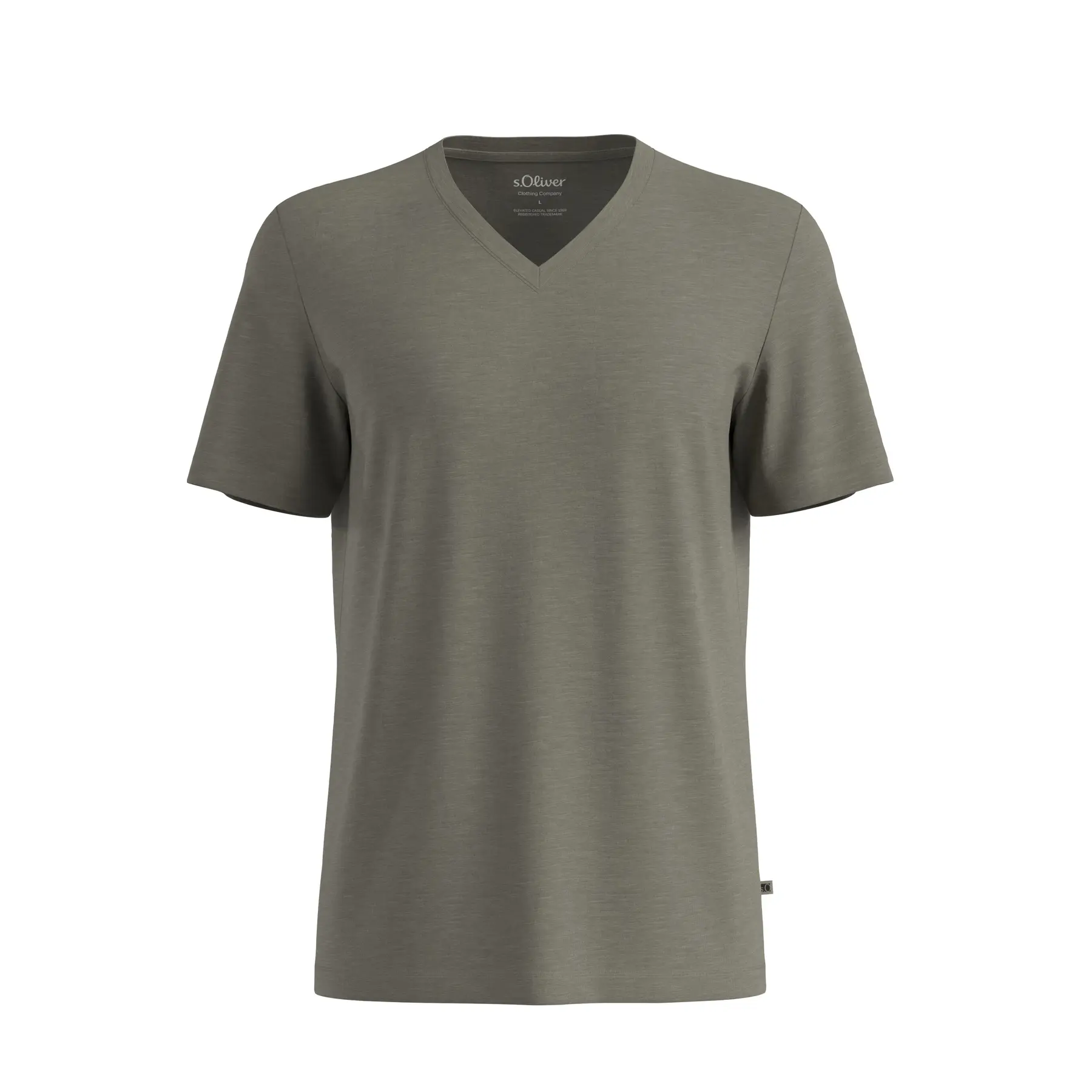 T-shirt in jersey di cotone misto morbido con applicazione logo s.Oliver