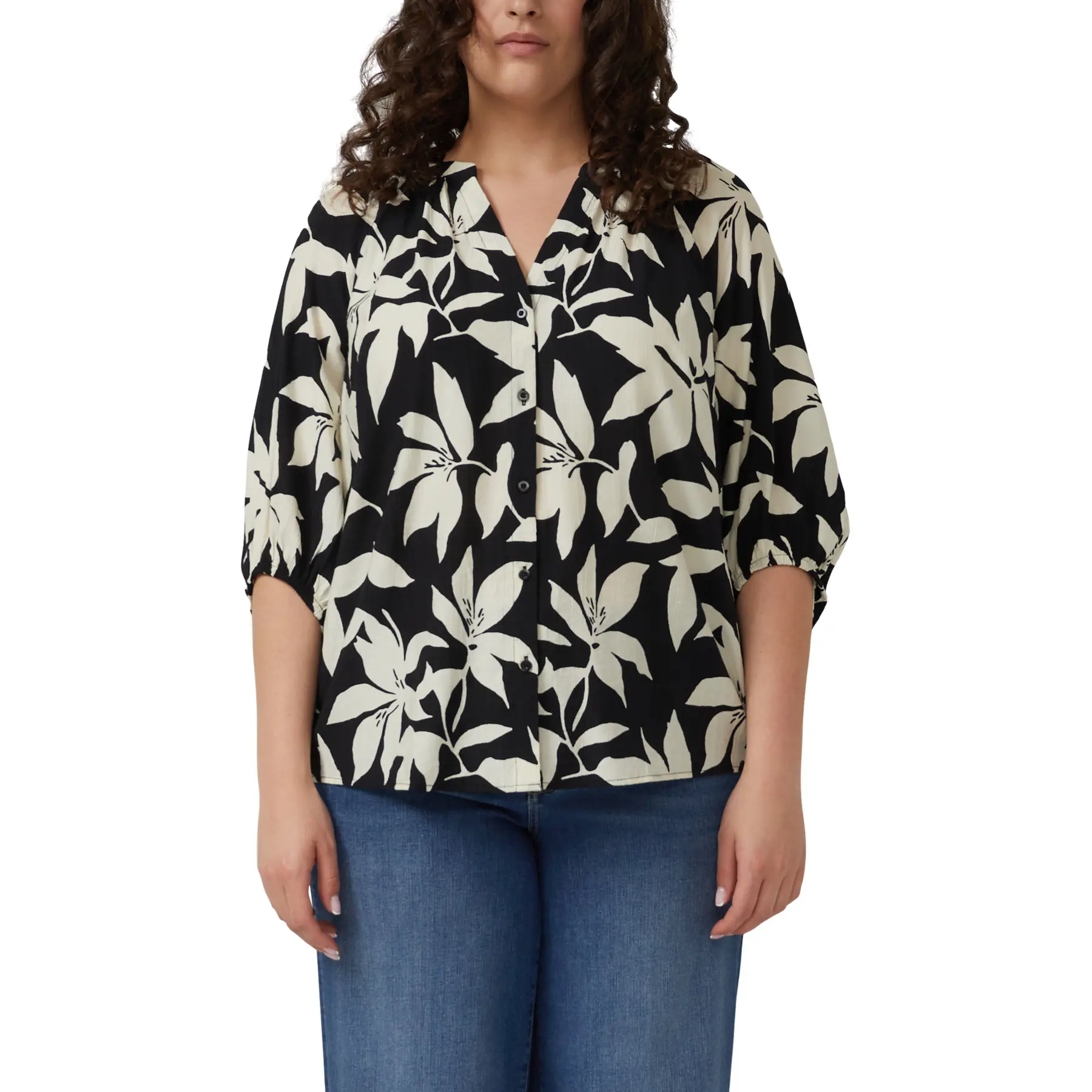 Blusa strutturata con maniche ampie donna