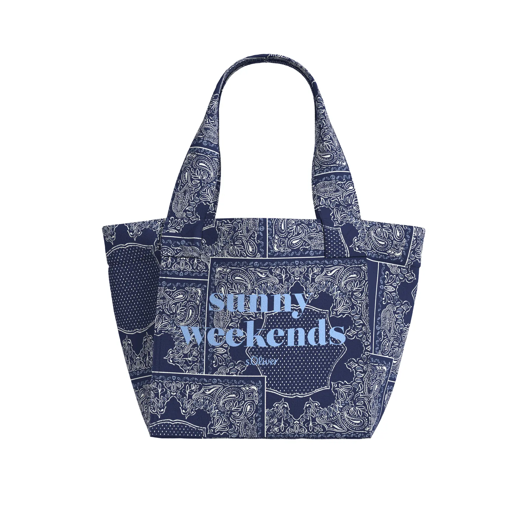 Borsa a tracolla in tela con motivo paisley e manici corti donna s.Oliver