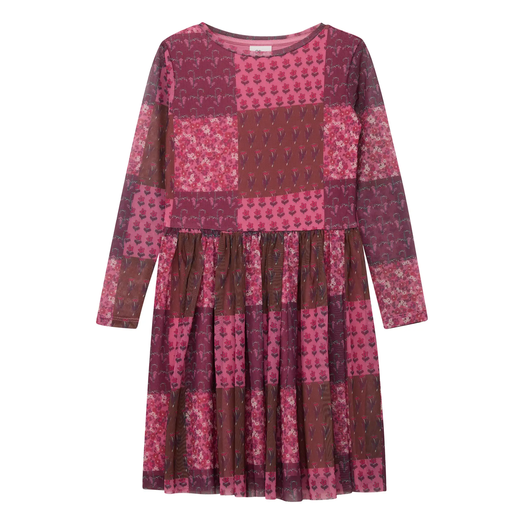 Korte A-lijn Mesh Jurk met All-over Print Meisje s.Oliver