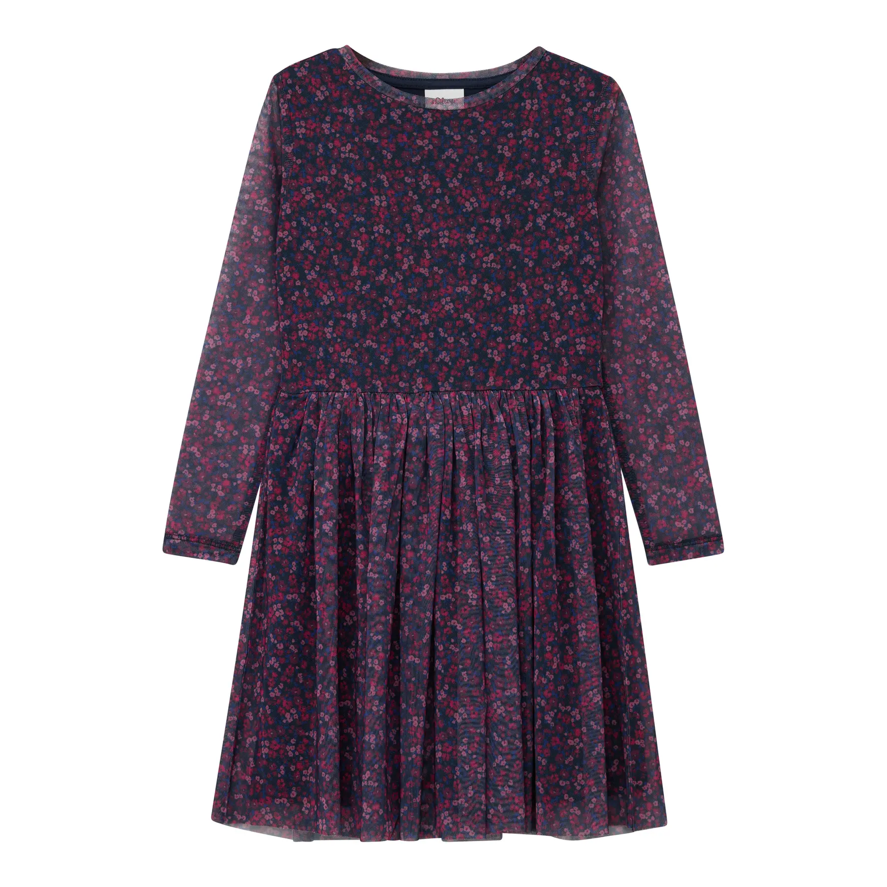 Korte A-lijn Mesh Jurk met All-over Print Meisje s.Oliver
