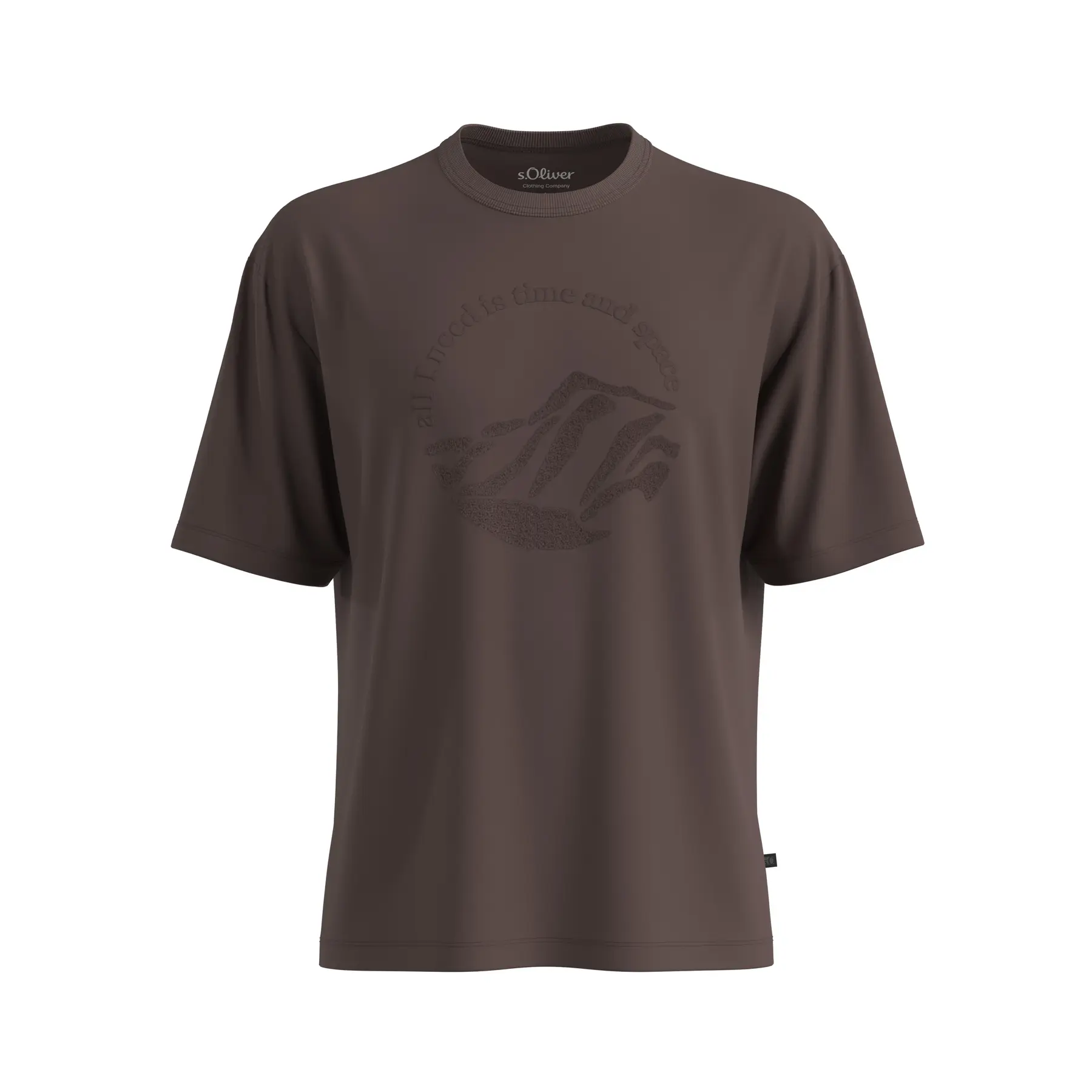 T-Shirt mit Kunstwerk aus schwerem Jersey, moderne Passform s.Oliver