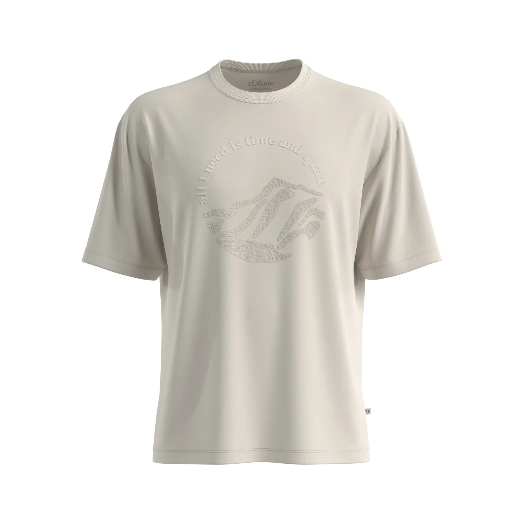 T-Shirt mit Kunstwerk aus schwerem Jersey, moderne Passform s.Oliver