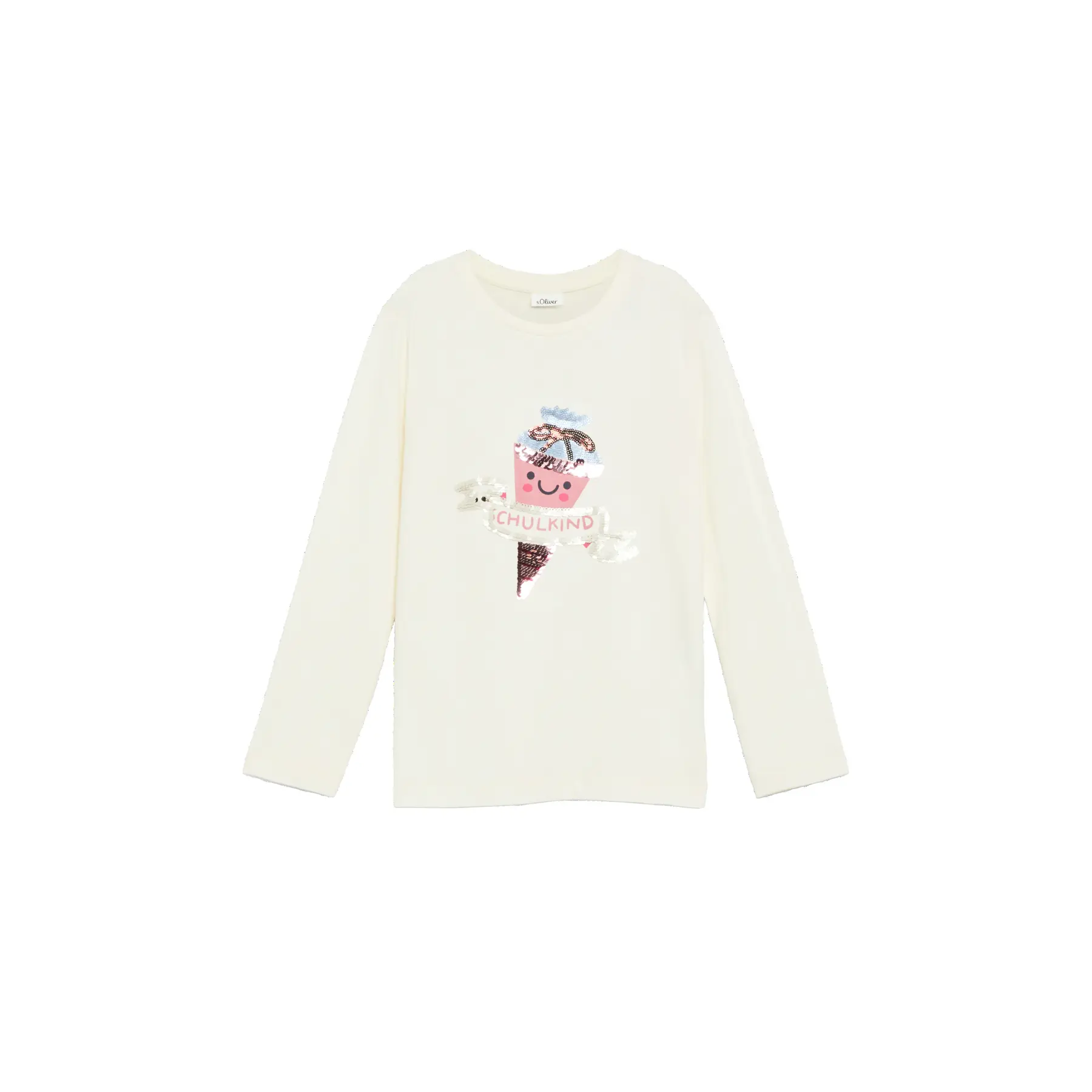 T-shirt unisex a maniche lunghe con stampa reversibile e paillettes ragazza s.Oliver