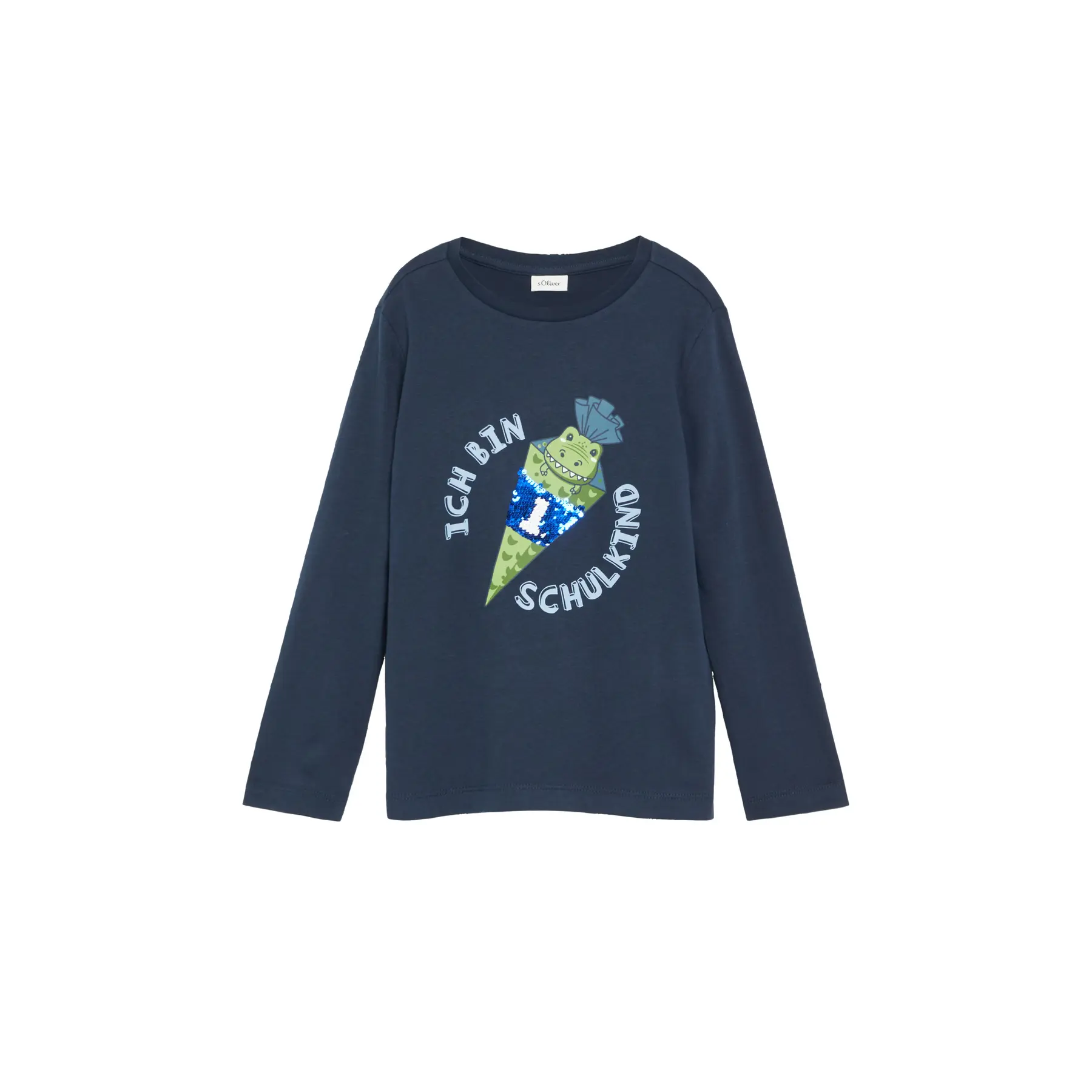 T-shirt unisex a maniche lunghe con stampa reversibile e paillettes ragazza s.Oliver