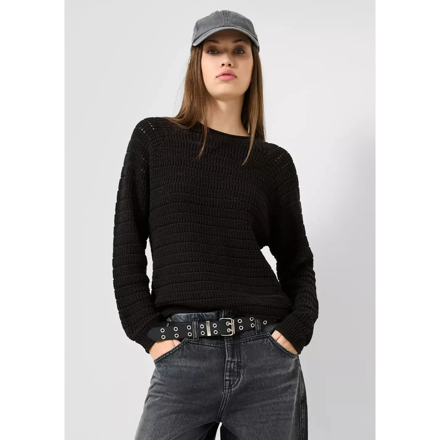 Pull in misto cotone con motivo donna s.Oliver