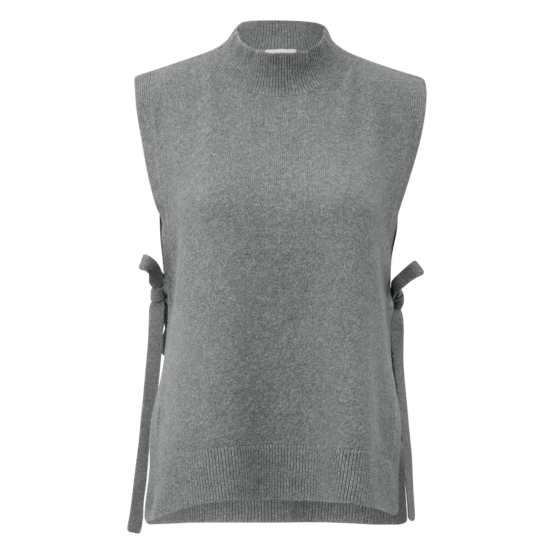Pull con col alto e cintura annodata donna