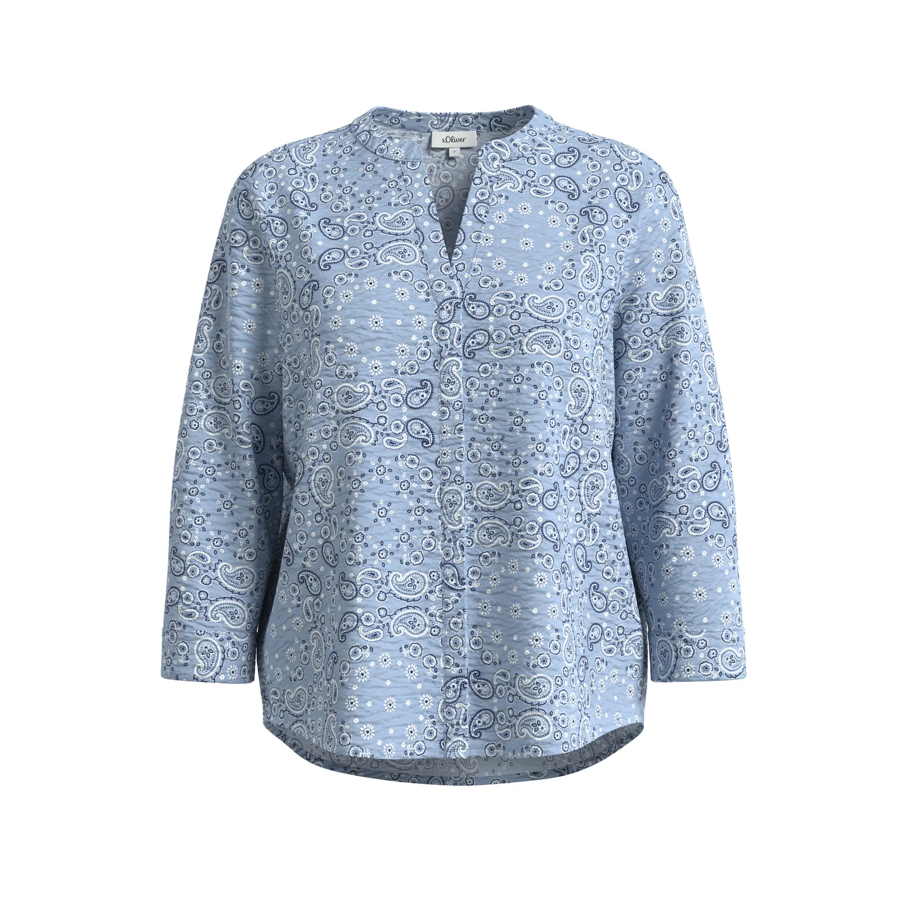 Blusa stampata a pieno e maniche 3/4 donna